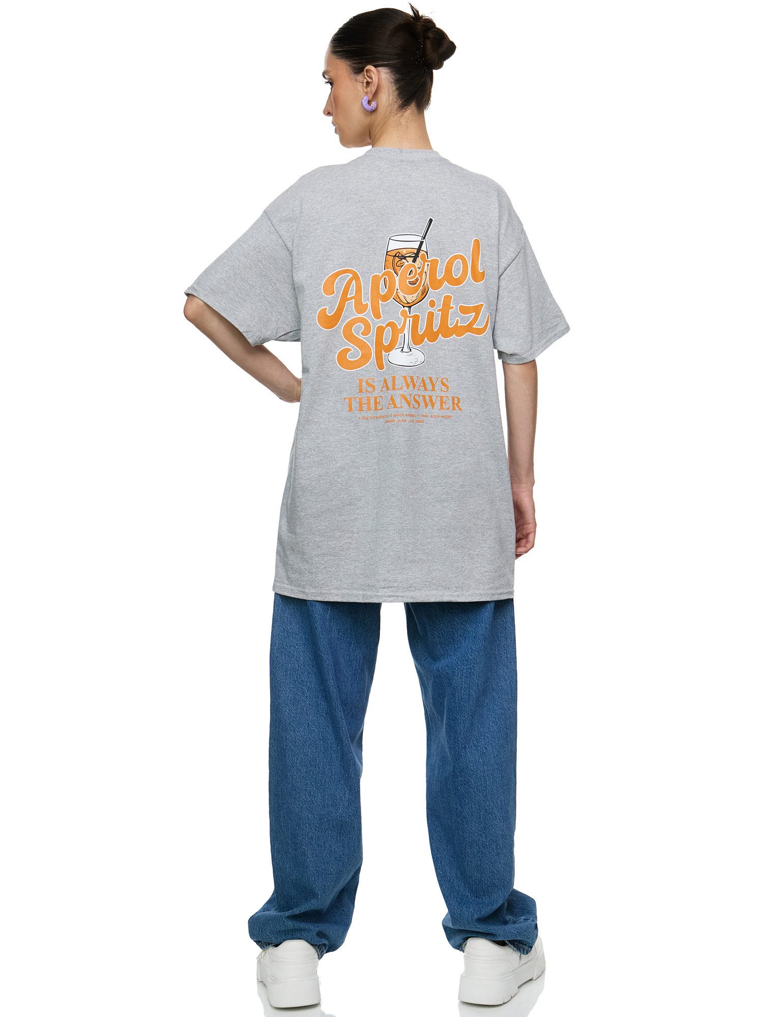 Worldclassca T-Shirt Worldclassca Oversized Print Aperol Spritz T-Shirt Sommer Oberteil PRINT - APEROL SPRITZ - IS ALWAYS THE ANSWEAR – Bild 4 von 4