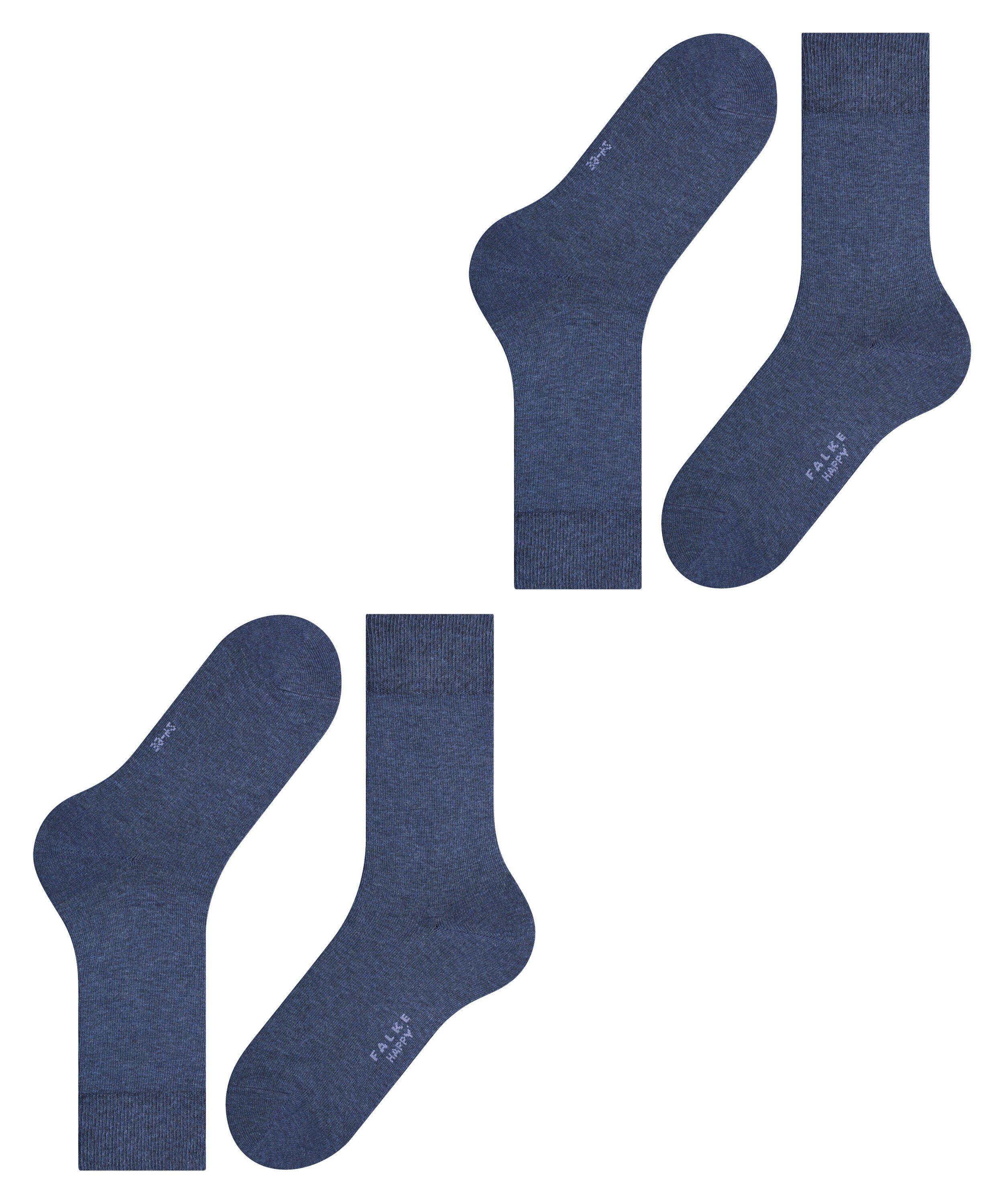 FALKE Socken Happy 2-Pack Socken (2-Paar) Set aus 2 Paar Baumwollstrümpfen