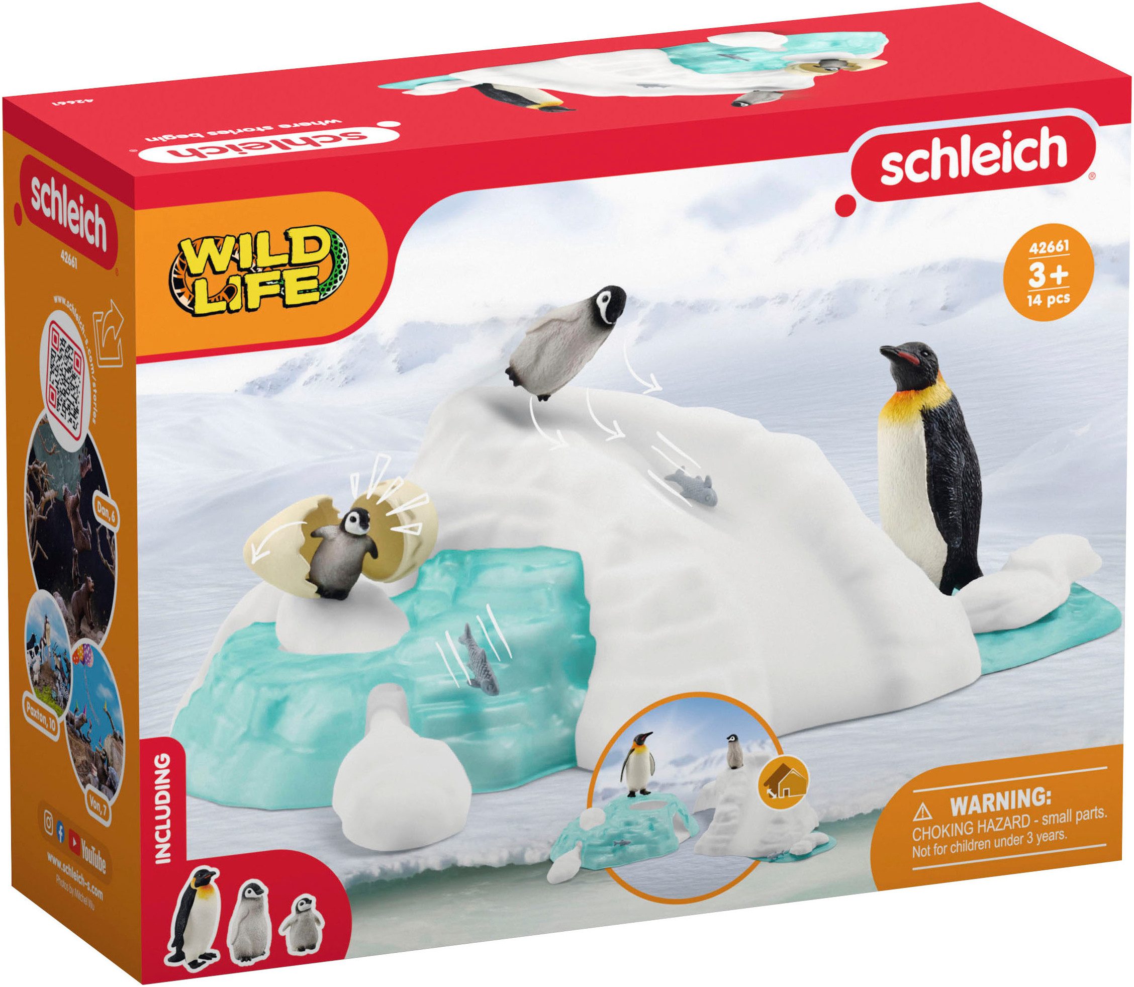 Schleich® Spielfigur WILD LIFE, Pinguin-Familienspaß (42661)