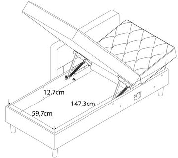 CosmoLiving by Cosmopolitan Ecksofa Liberty, L-Form, mit Schlafffunktion, Recamiere beidseitig montierbar, Sitzhöhe 43 cm