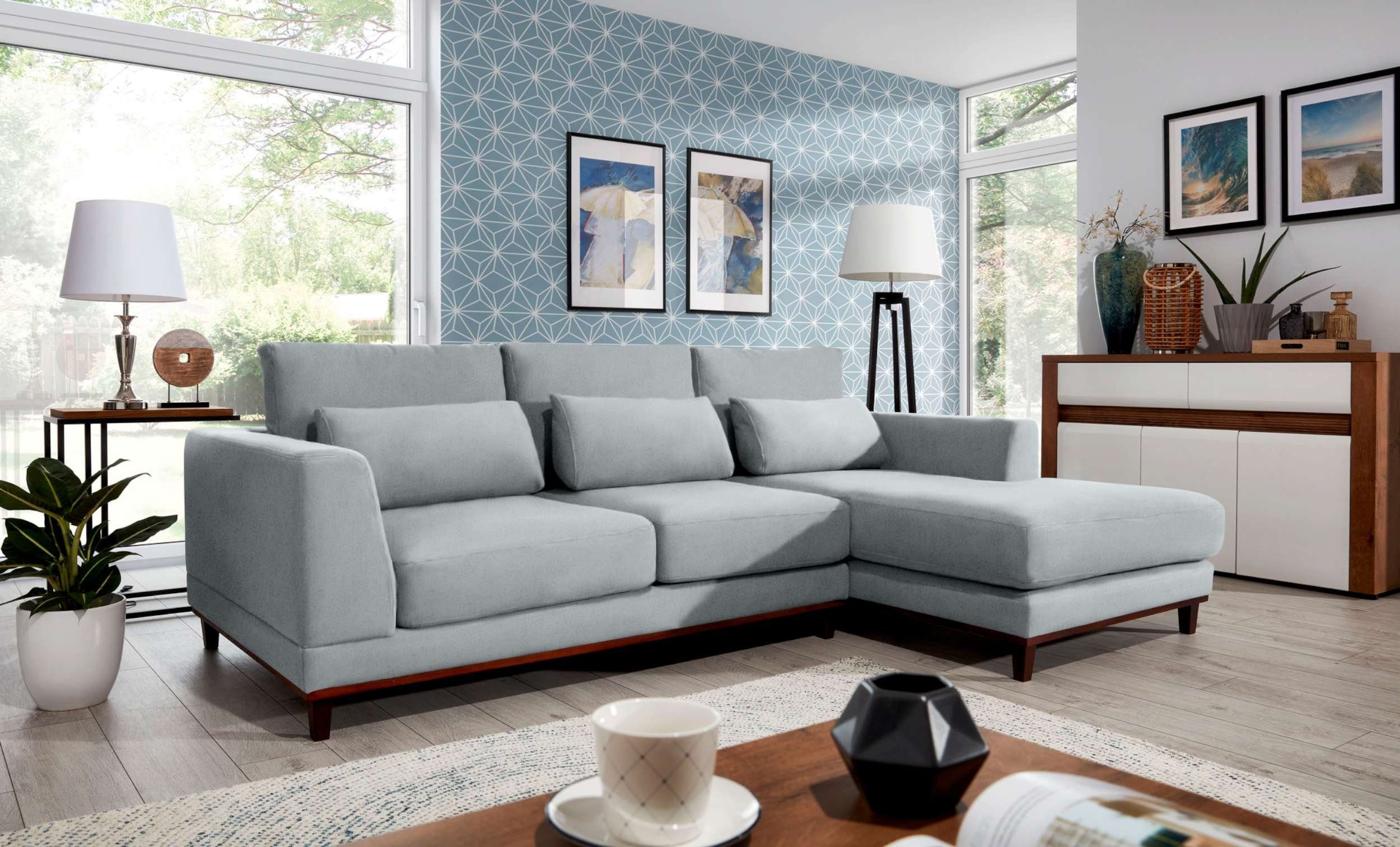 Stylefy Ecksofa Vivien, L-Form, Eckcouch, mane links oder rechts bestellbar, frei im Raum stellbar, Schaumstoffpolsterung, Modern Design