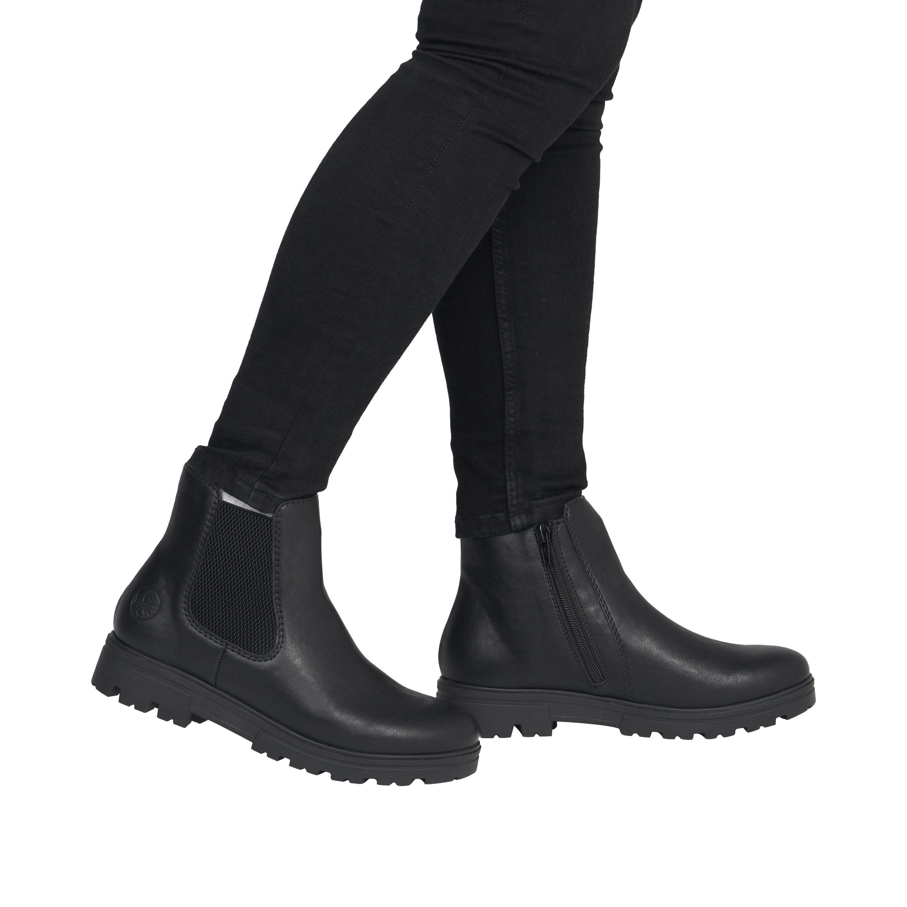 Rieker Chelseaboots Blockabsatz, Stiefelette mit praktischem Innenreißvreschluss