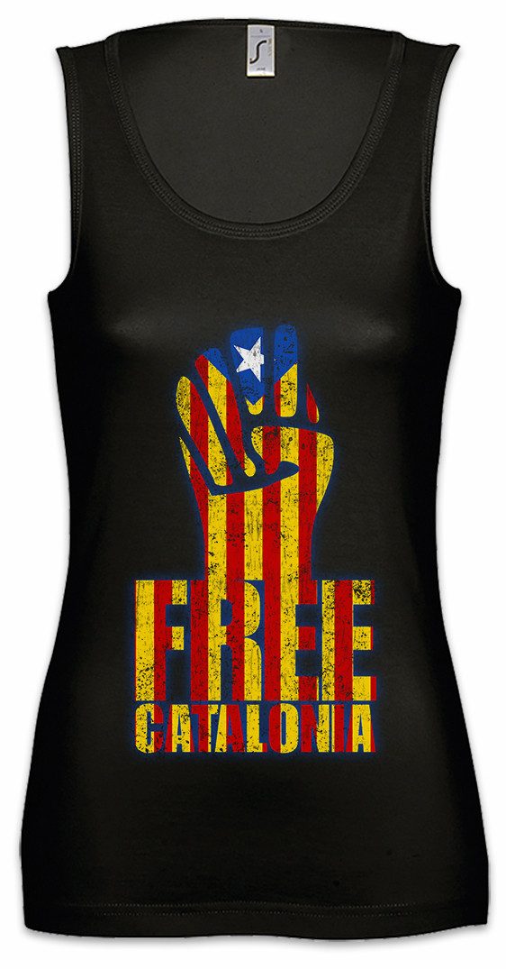 Tanktop Free Catalonia Fist Ärmelloses Damen T-Shirt Faust Freiheit Freedom