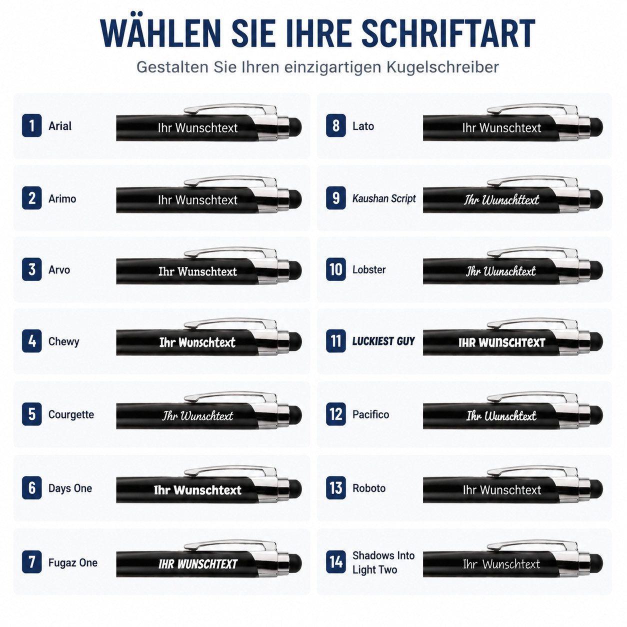 lindahandel Kugelschreiber Personalisierter Kugelschreiber mit Gravur, individueller Name Text, blaue Tinte, Geschenk für Geburtstag Büro,Metall Kugelschreiber