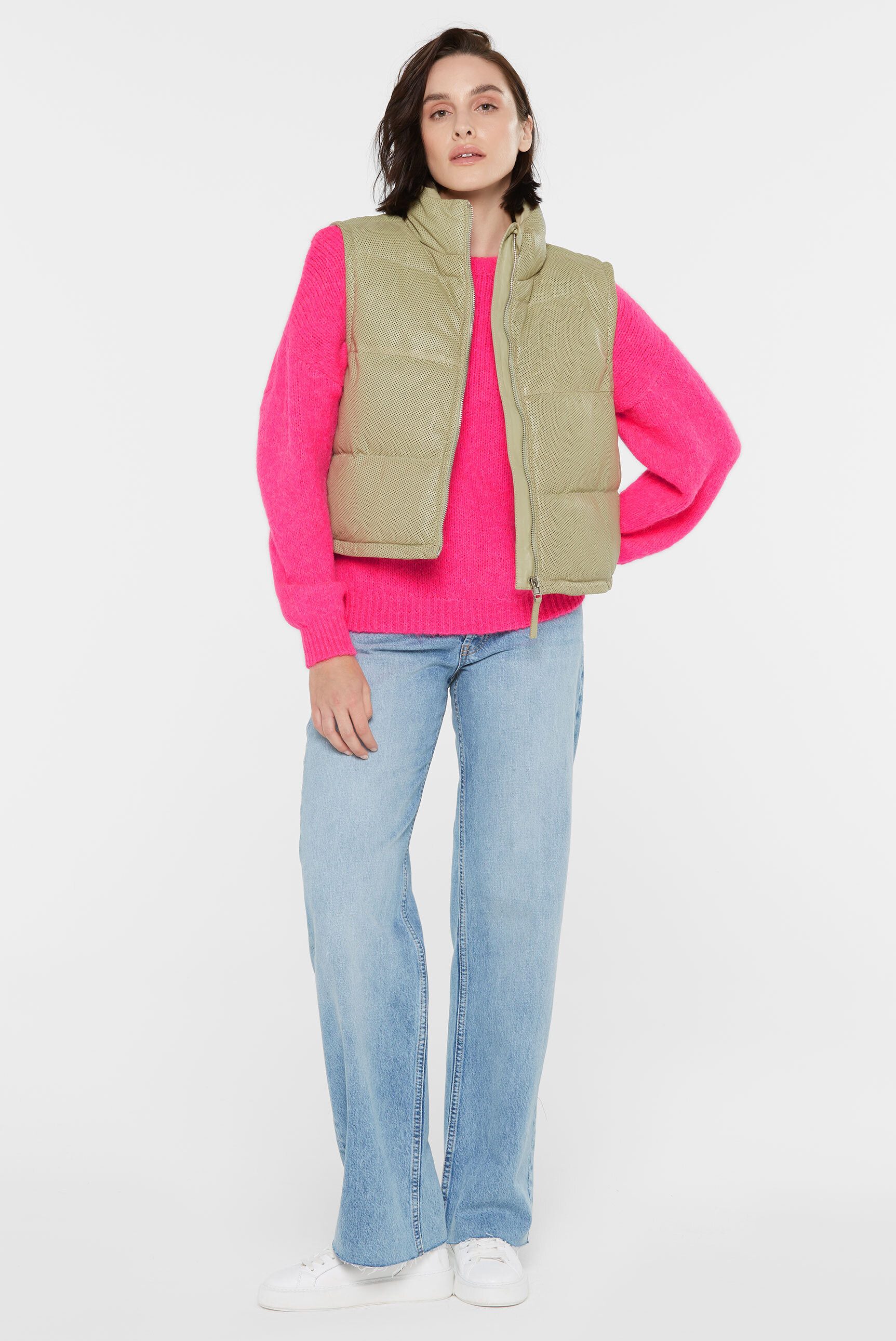 SENSES.THE LABEL Lederweste mit verstellbarem Gummizug im Saum