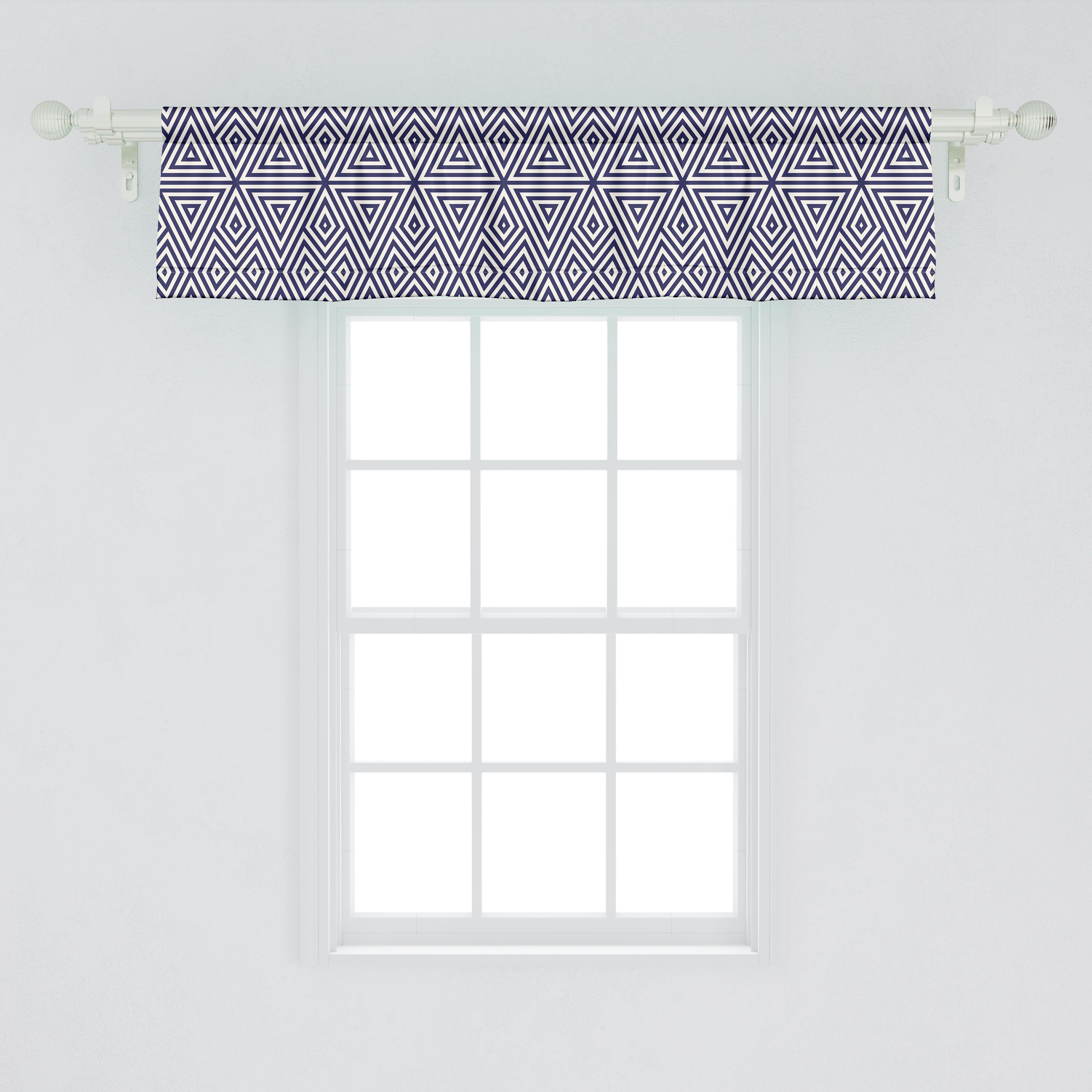 Schlafzimmer Küche Volant mit Abakuhaus, Vorhang Abstrakt Scheibengardine Dekor Triangles symmetrische für Stangentasche, Microfaser,