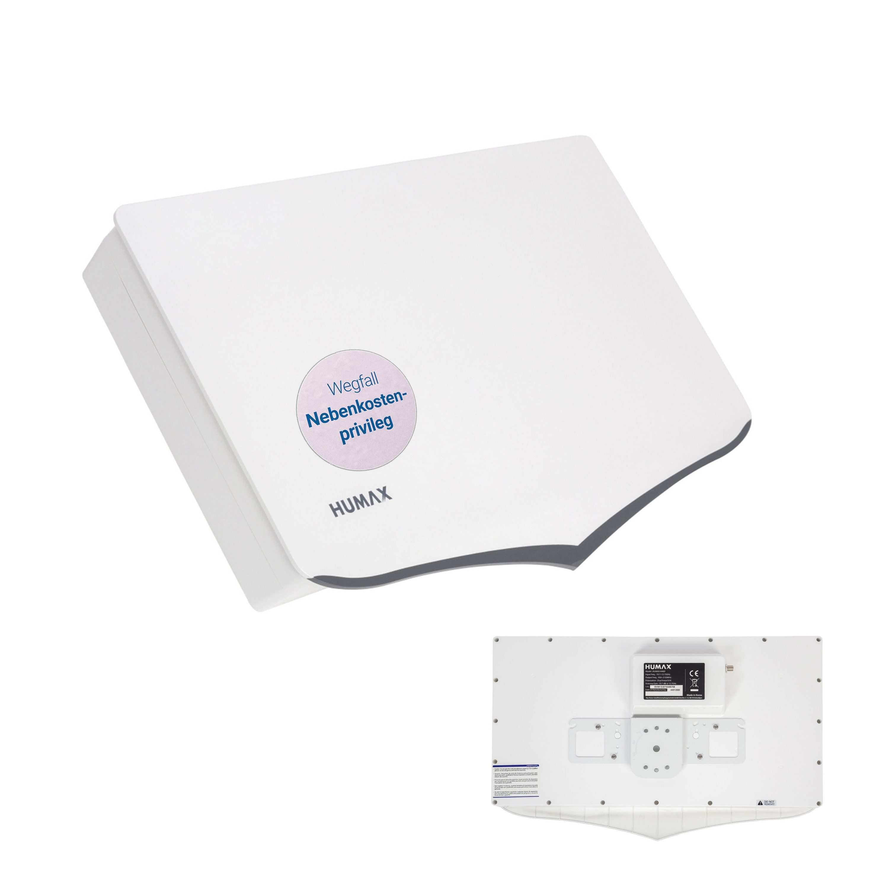 Humax H40D Flachantenne (Kunststoff, Single-LNB, Empfang von Astra 19°, Hot Bird 13)