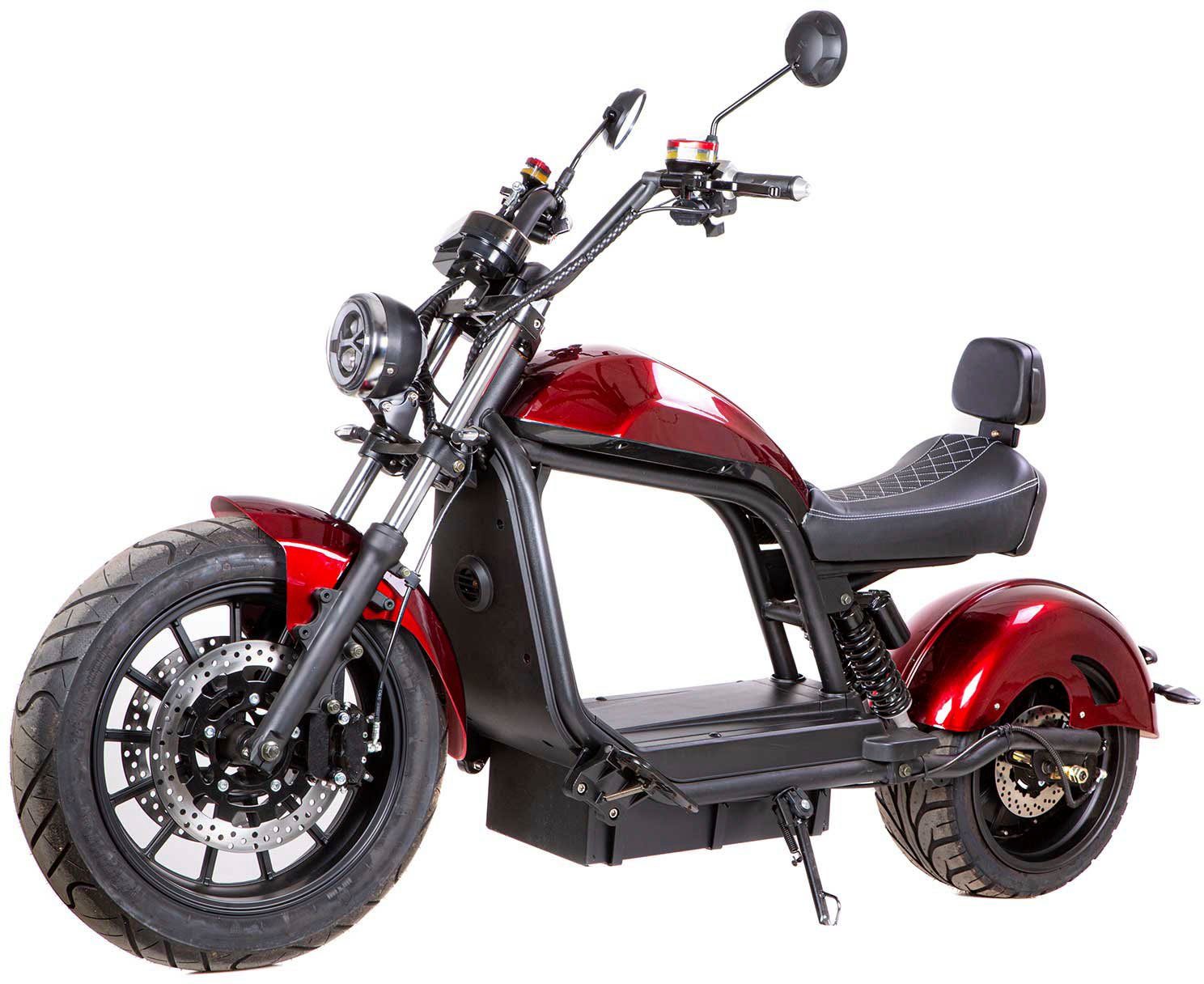 SXT Scooters E-Motorroller Chopper XL PRO, 45 km/h, mit 30 Ah-Akku weinrot glänzend