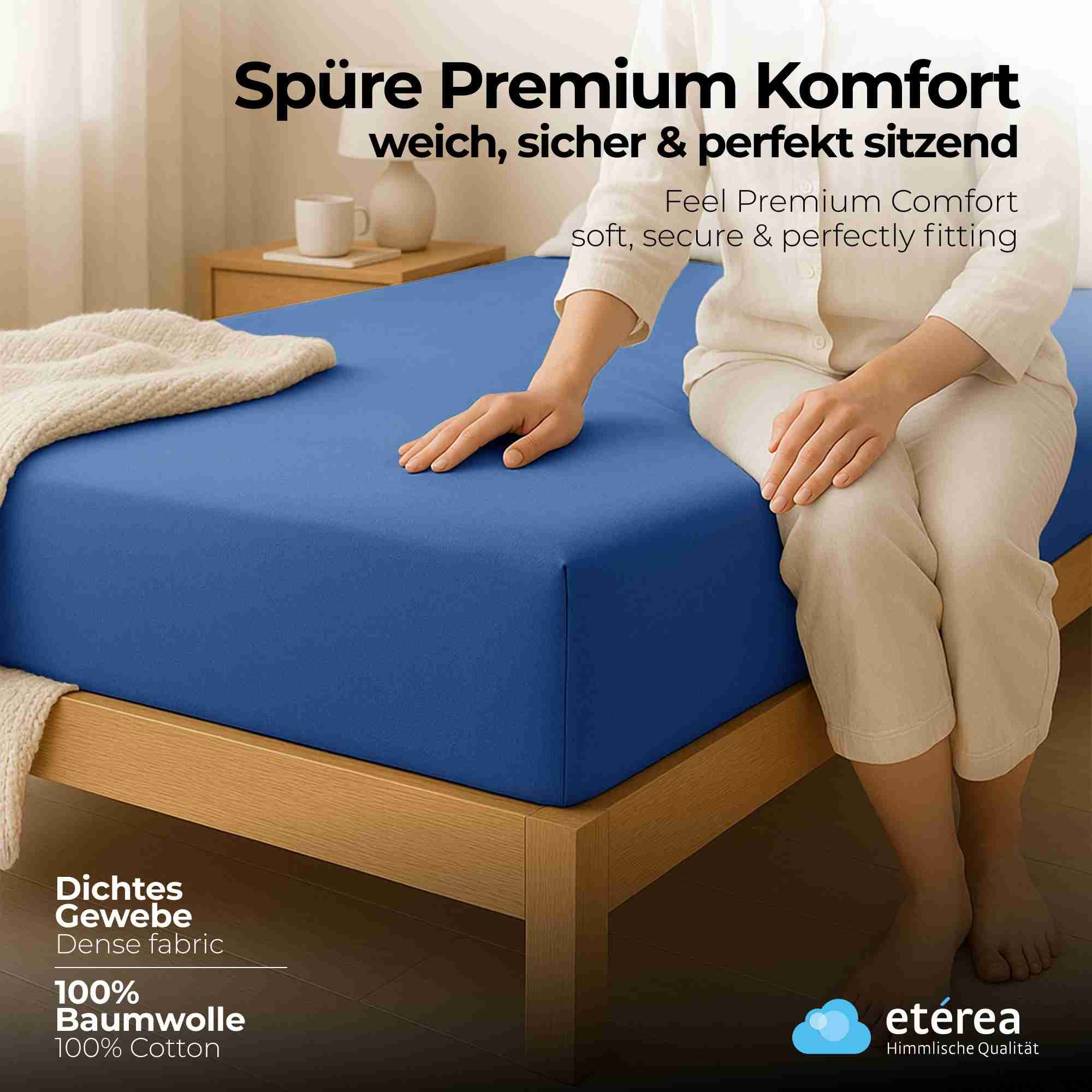 etérea Himmlische Qualität Spannbettlaken etérea Comfort Jersey Spannbettlaken, Jersey, Gummizug: rundum, (1 Stück)
