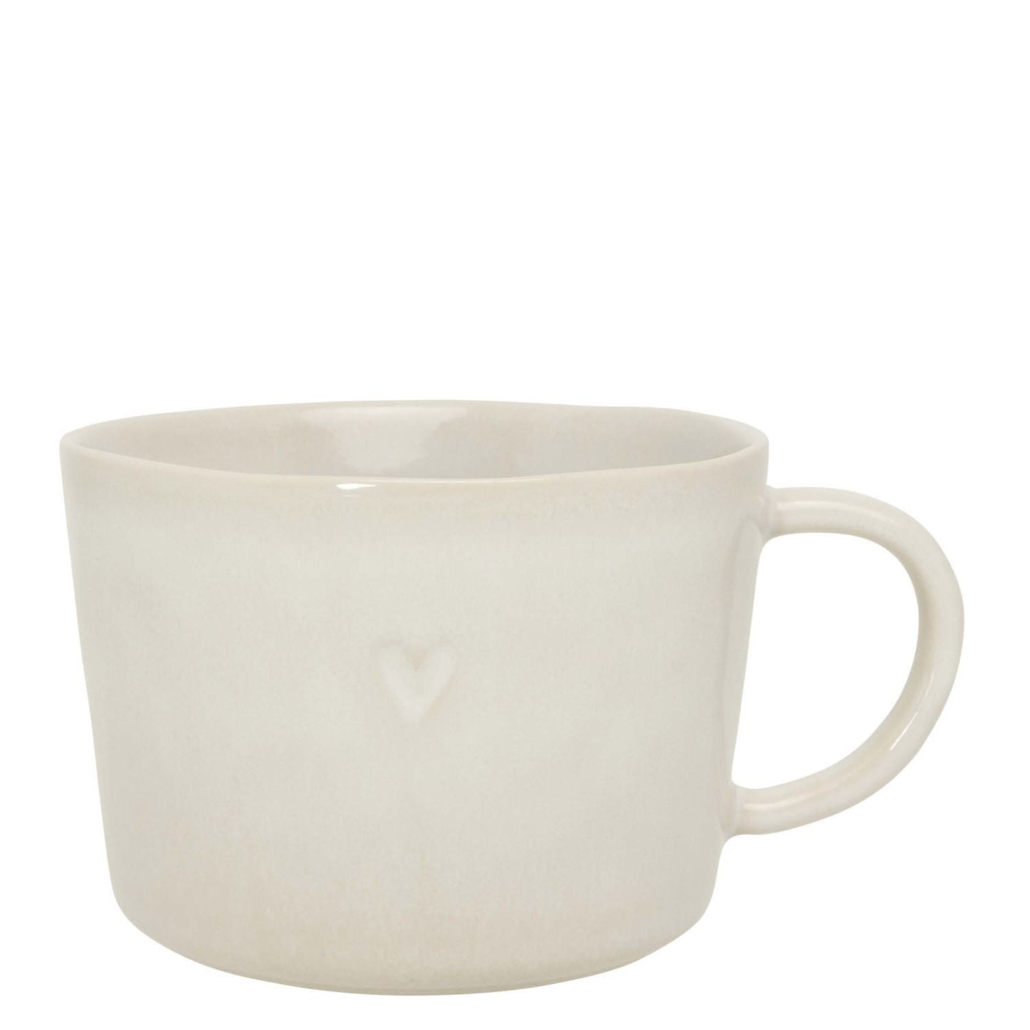Bastion Collections Tasse Clear Heart, Stoneware, Spülmaschinengeeignet, Creme, Clear Heart, H: 6,8cm