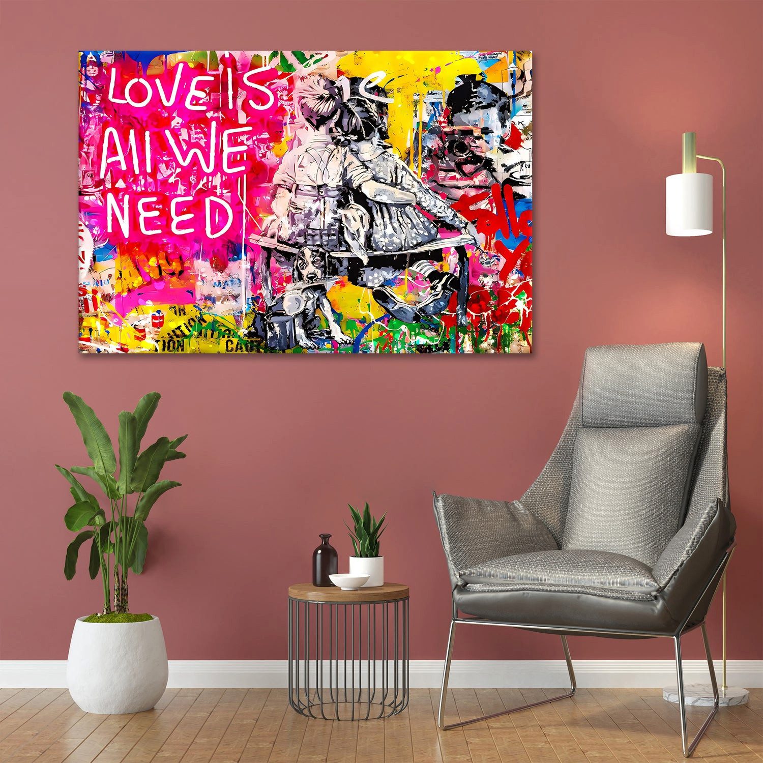 Artedinoi Leinwandbild Pop Art Street Wandbild Leinwandbild Deko Kunst XL