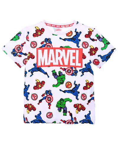 MARVEL T-Shirt Avengers Kinder Kurzarmshirt aus Baumwolljersey Gr.104 - 140 cm