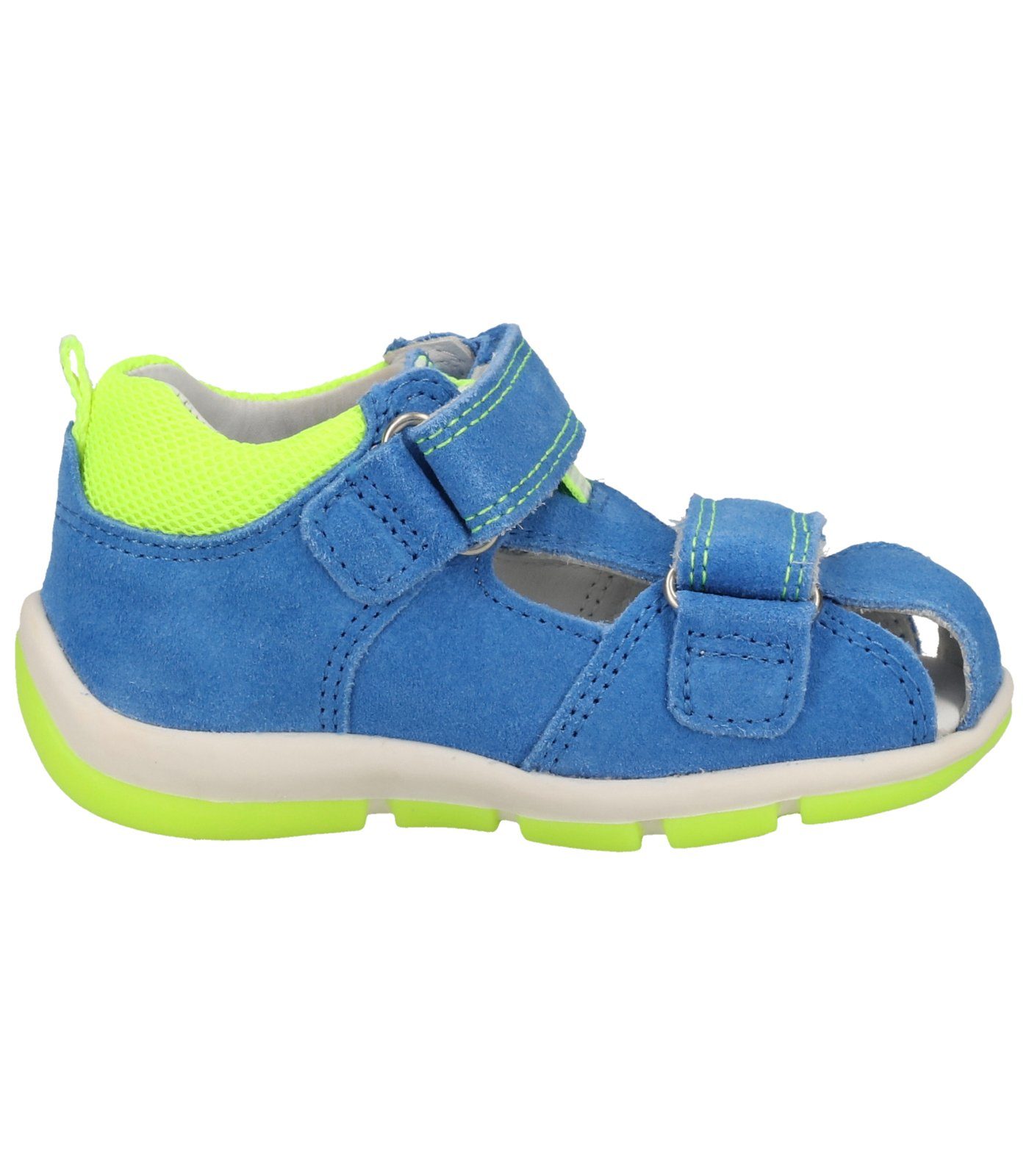 Blau Veloursleder/Textil Superfit (Blau/Gelb) Trekkingsandale (20401455) Sandalen