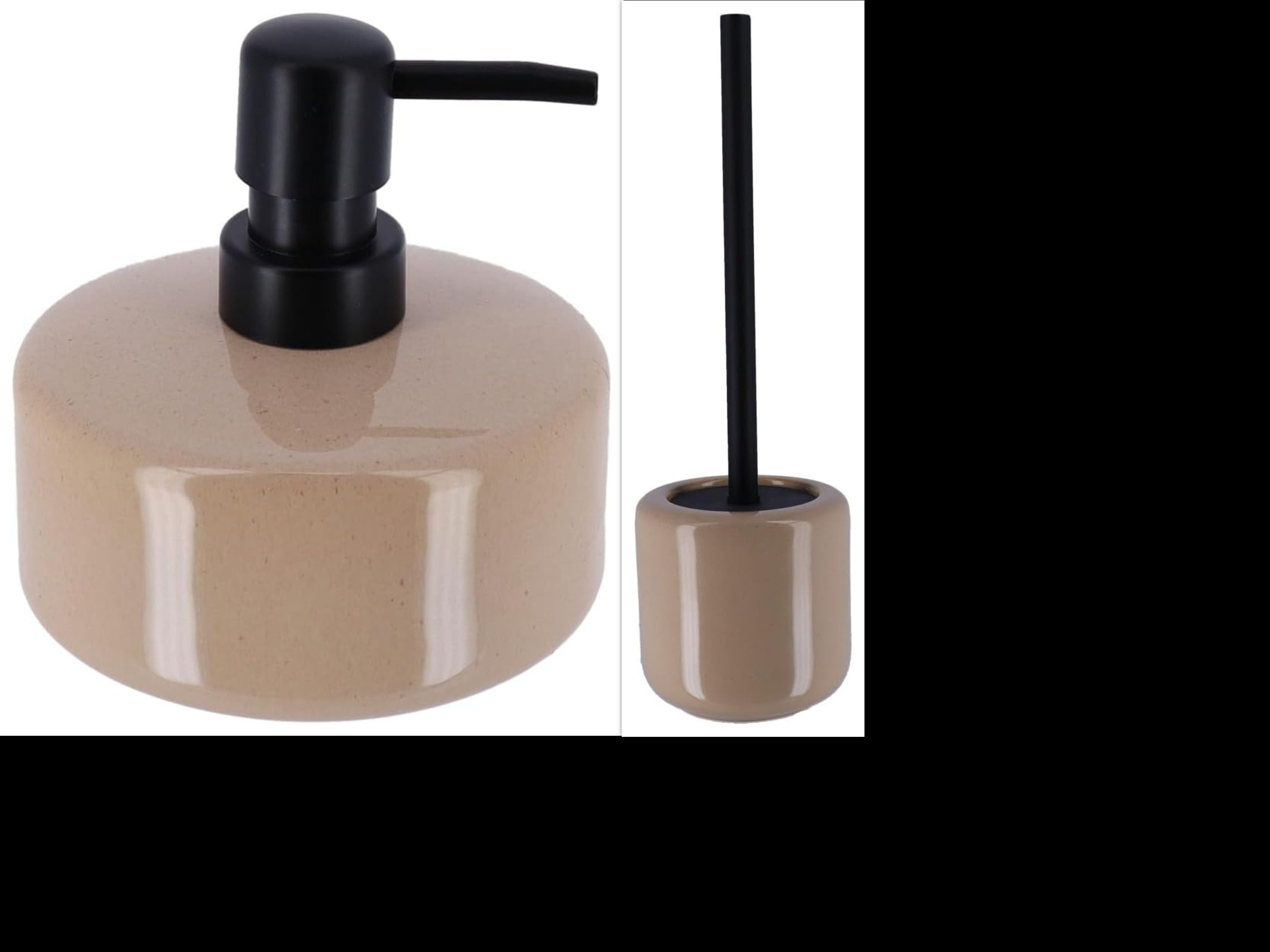 TENDANCE Badaccessoire-Set Kombi-Set, 2 tlg WC Bürste und Seifenspender Keramik