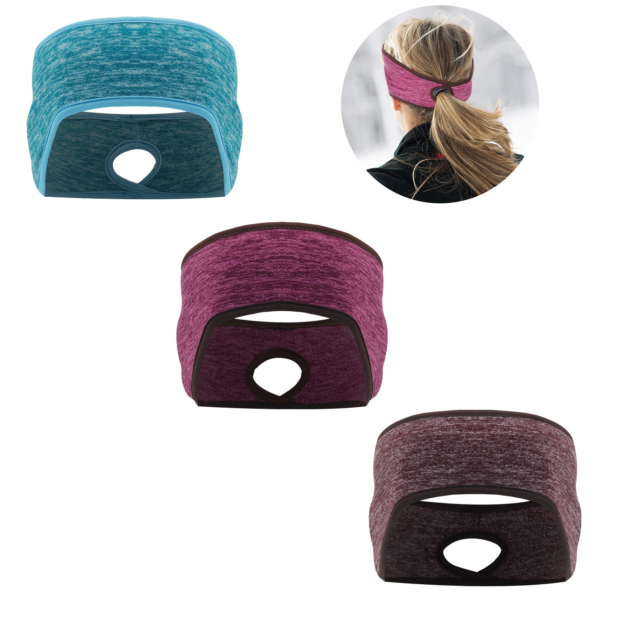 Coonoor Stirnband Fleece Stirnband mit Pferdeschwanzöffnung, Ohrwärmer für günstig online kaufen