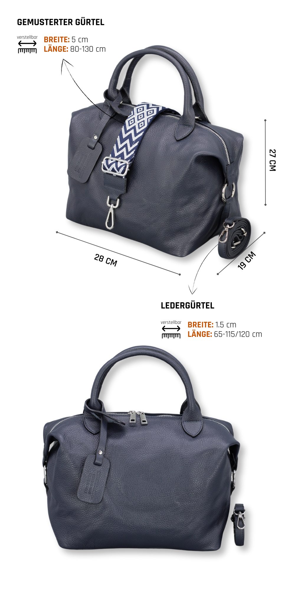 Adel Bags Schultertasche BIANCA Umhängetasche für Damen, Schultertasche Han günstig online kaufen