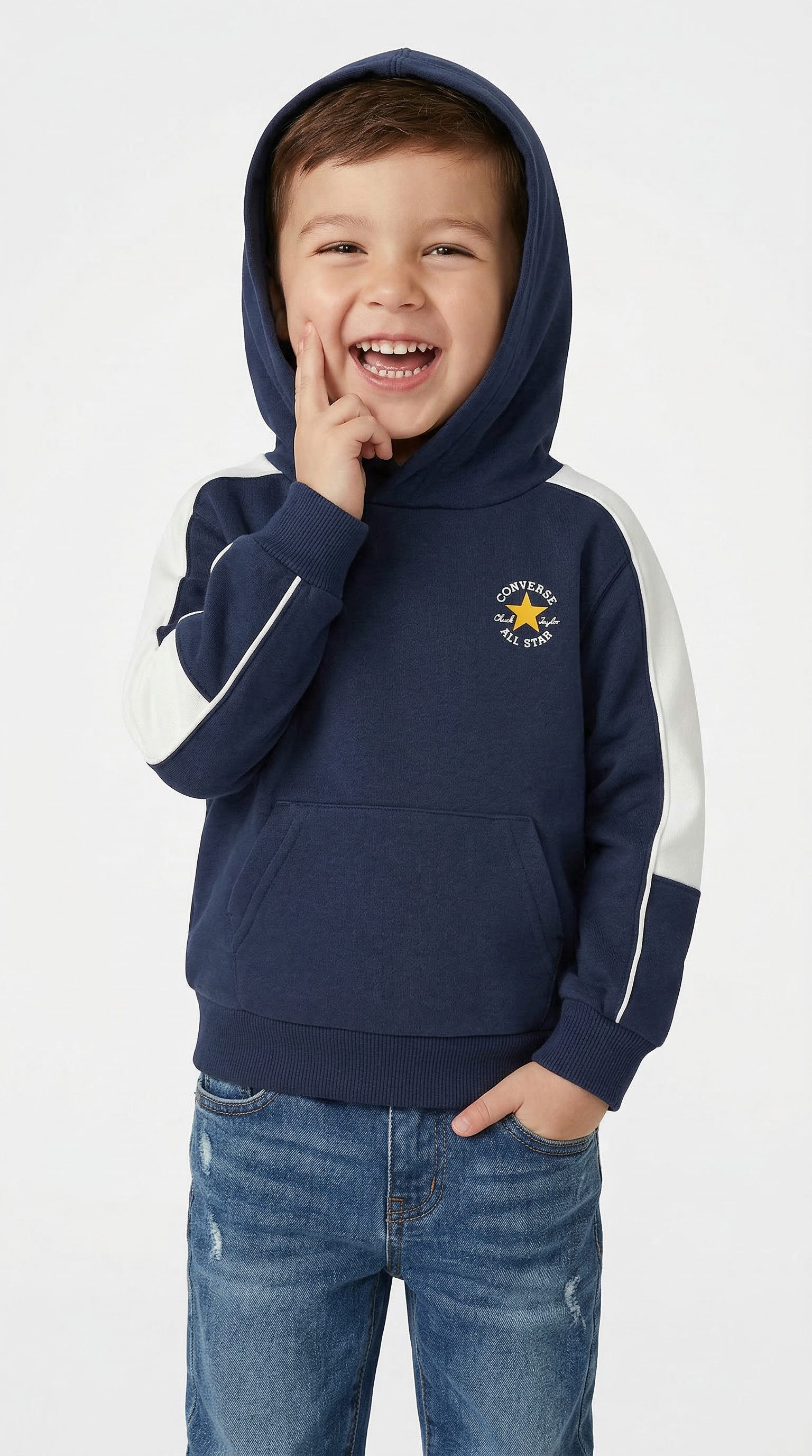 Converse Kapuzensweatshirt PIPING & COLOR BLOCK PO Kapuzensweatshirt, aus Baumwolle und Polyester