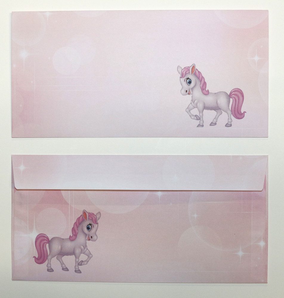 LYSCO Канцтовари Motivpapier + Briefumschlag Motiv Pony (5189), gut beschreibbar, für alle Drucker geeignet.