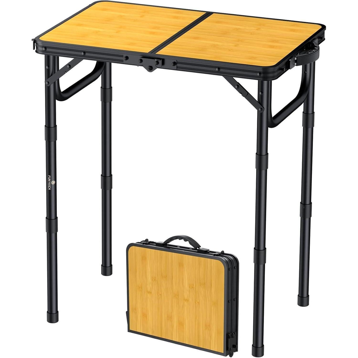 LuxusKollektion Campingtisch Campingtisch Klapptisch Grilltisch 3 58x40cm(3 Höhen) Schwarzgelb