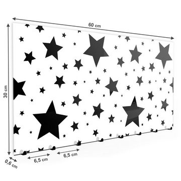 Primedeco Garderobenpaneel Magnetwand und Memoboard aus Glas Sterne dunkel