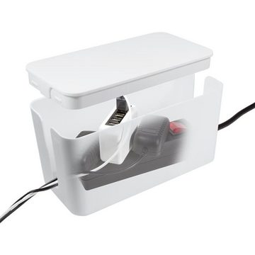 LogiLink Kabelbox klein 235 x 115 x 120 mm Kabelmanager Kabelzubehör, (Büro Zuhause Weiß)