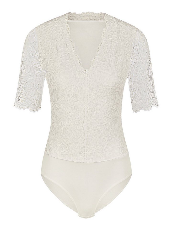 Nina Von C. Shirtbody Spitzen Body Trachtenbody Hanna (Stück, 1-tlg) leicht transparent, V-Ausschnitt