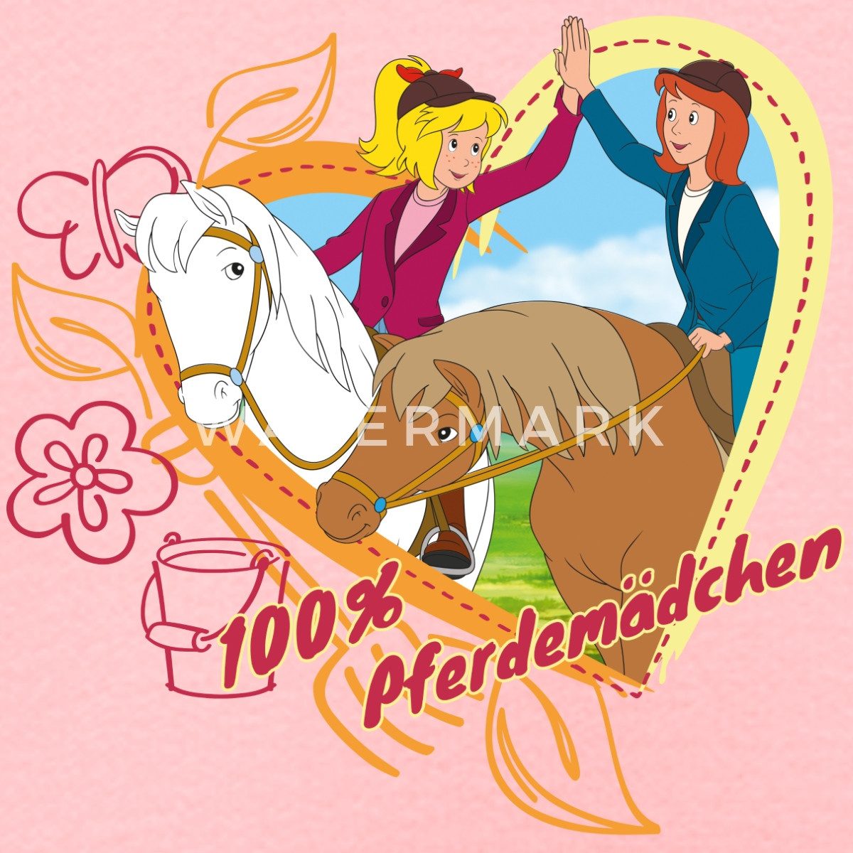 Spreadshirt Hoodie Bibi Und Tina Pferdemädchen Herz Kinder Premium Hoodie (1-tlg)
