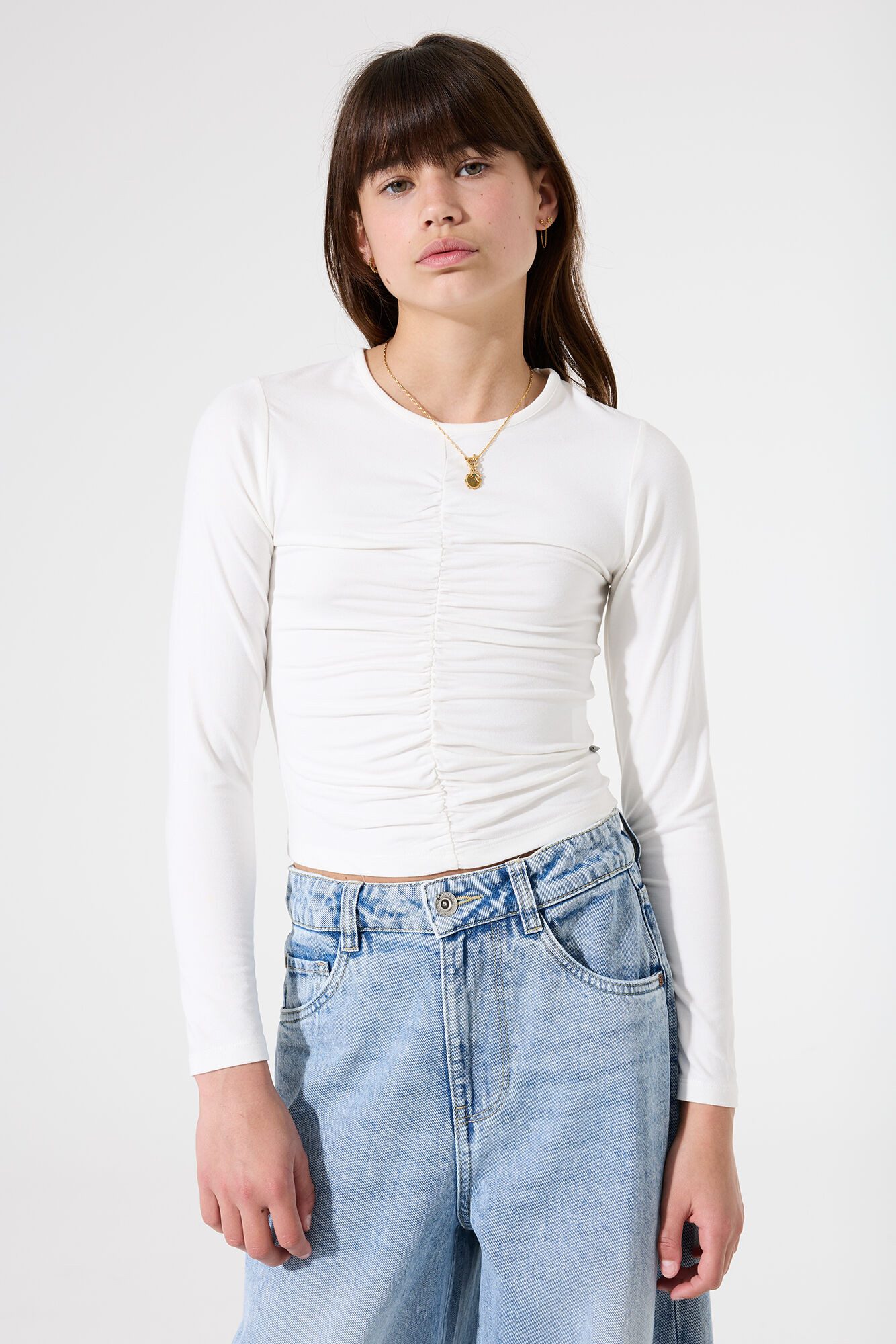 Garcia Langarmshirt mit modischen Raffungen