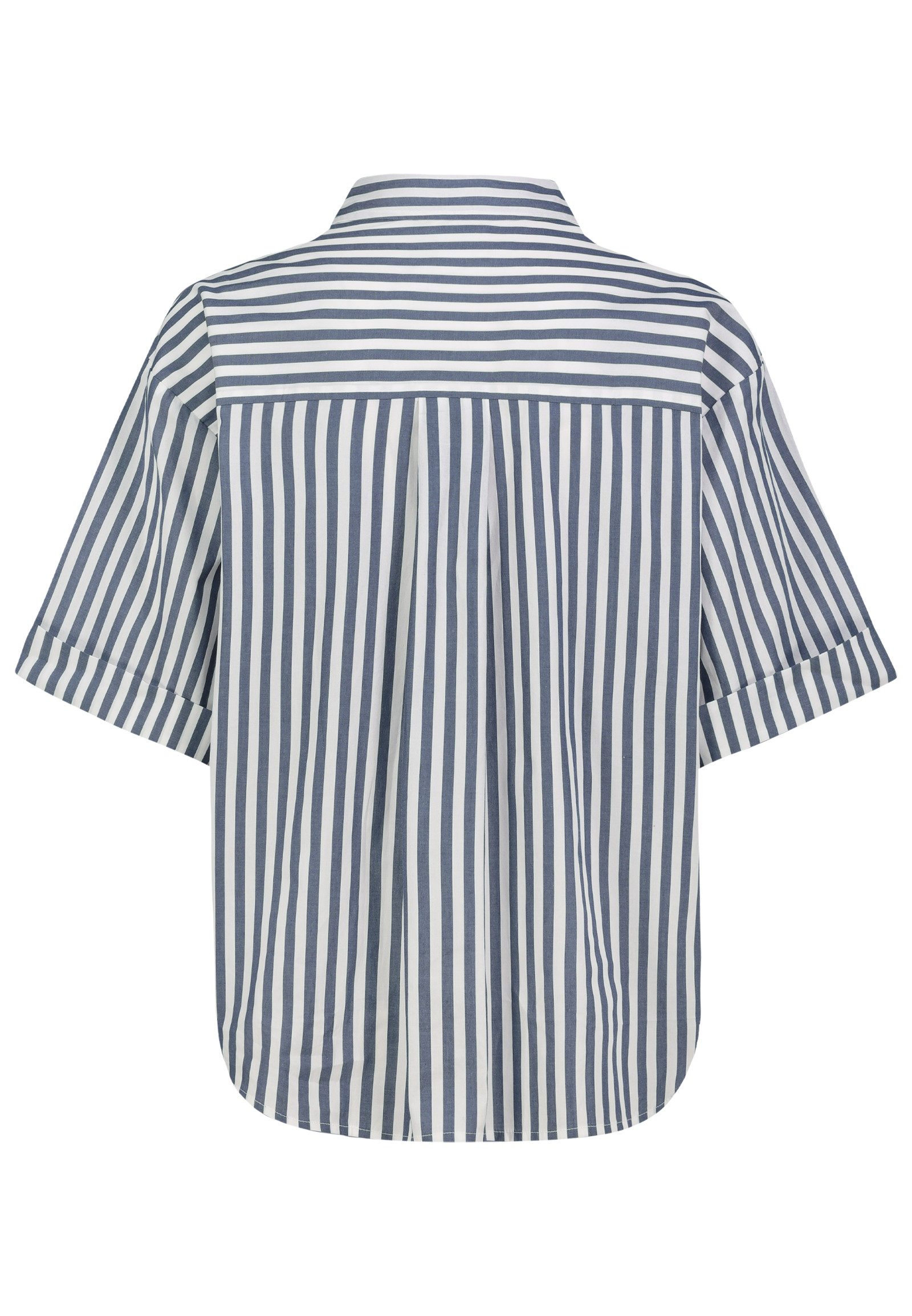 SUBLEVEL Kurzarmbluse Damen Kurze Bluse mit Streifenmuster Kurzarm Oversize Bluse, Brusttasche