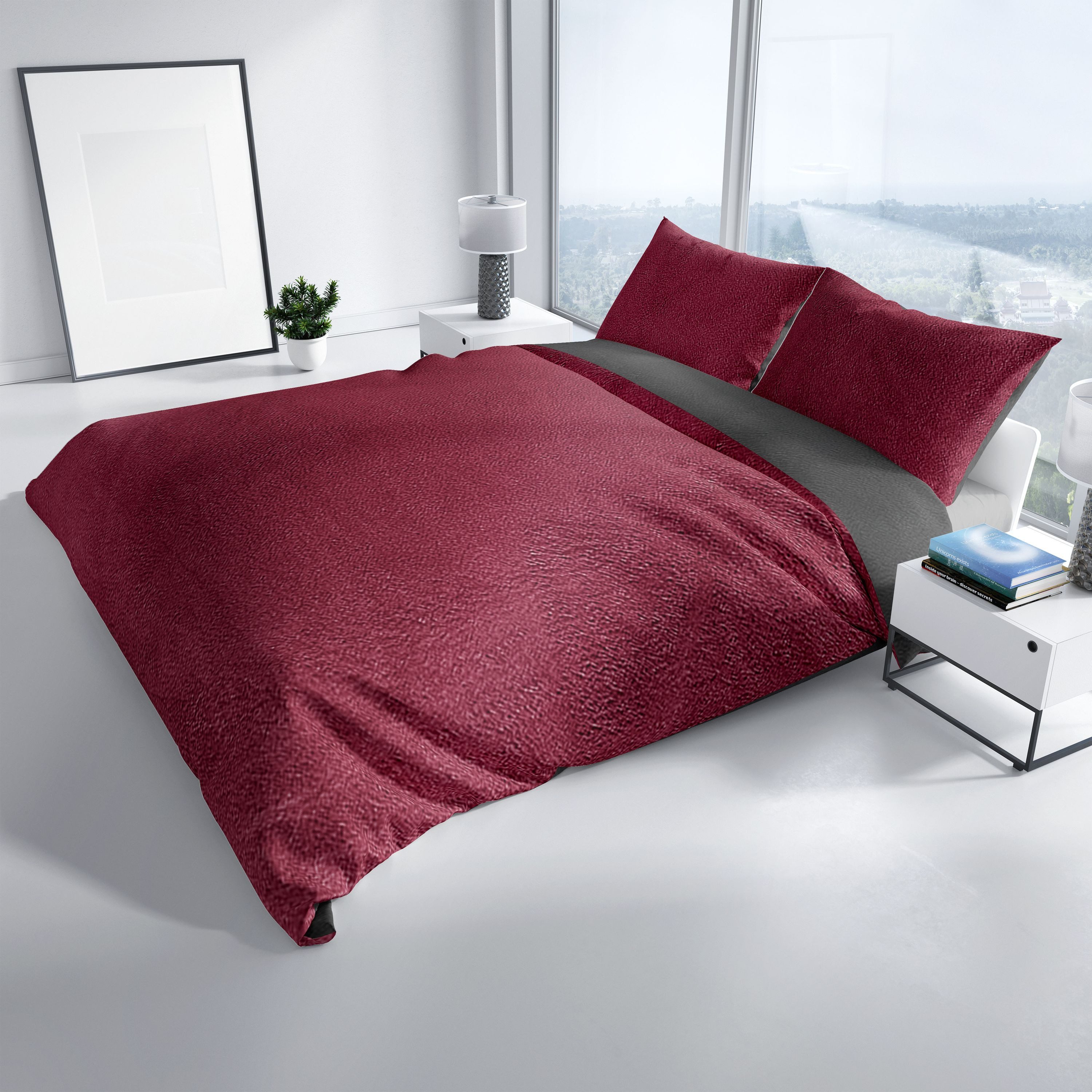 Leonado Vicenti Bettwäsche Winter flauschig warm, Fleece, 2 teilig, Thermofleece kuschelig weich, Einfarbig – Bild 4 von 5