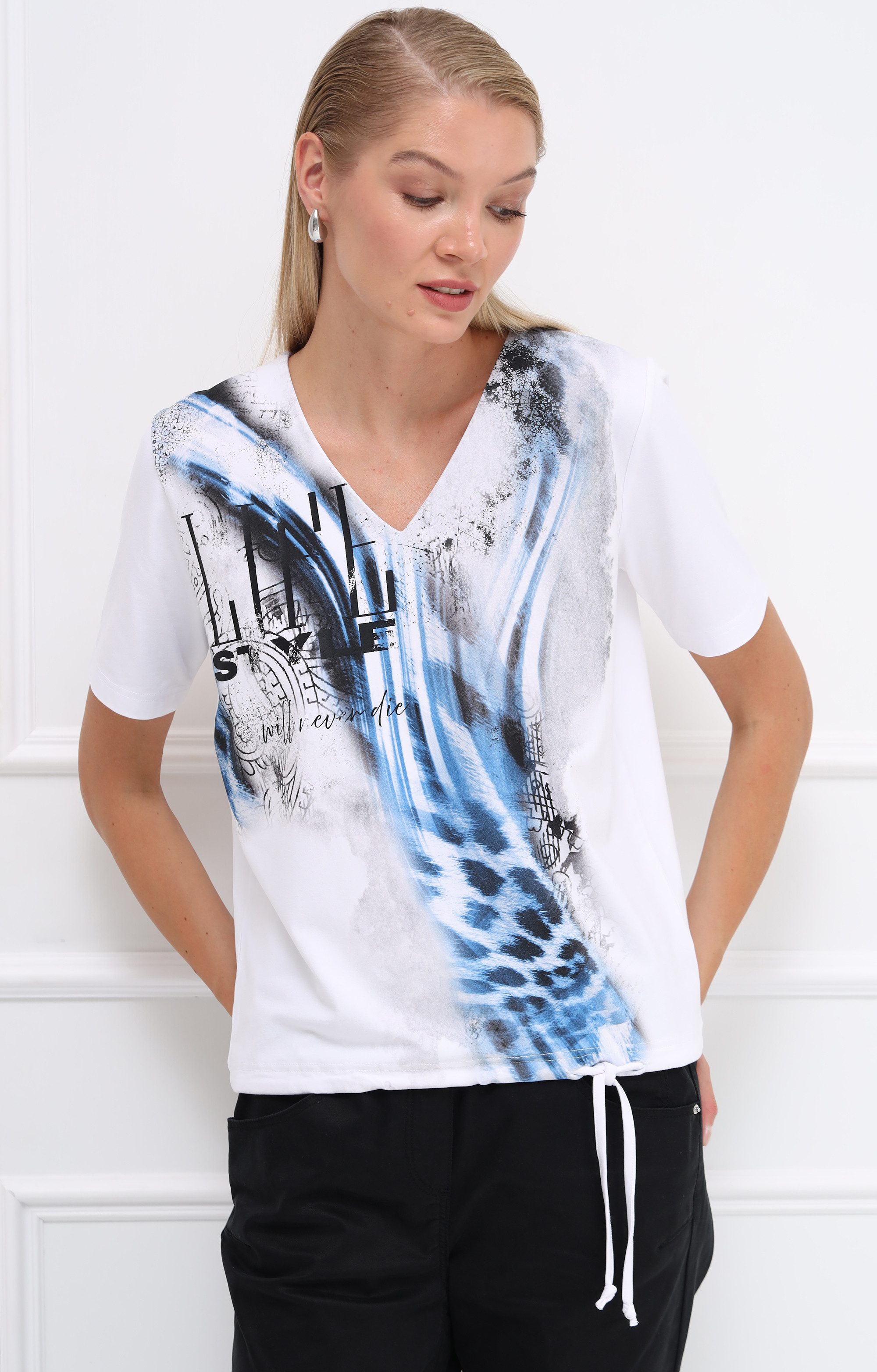 T-Shirt mit abstraktem Animal-Print
