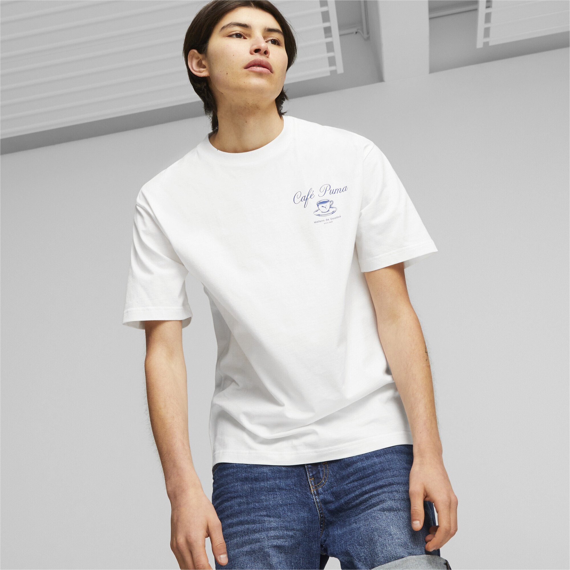 PUMA T-Shirt CLASSICS CAFE Herren PUMA T-Shirt White