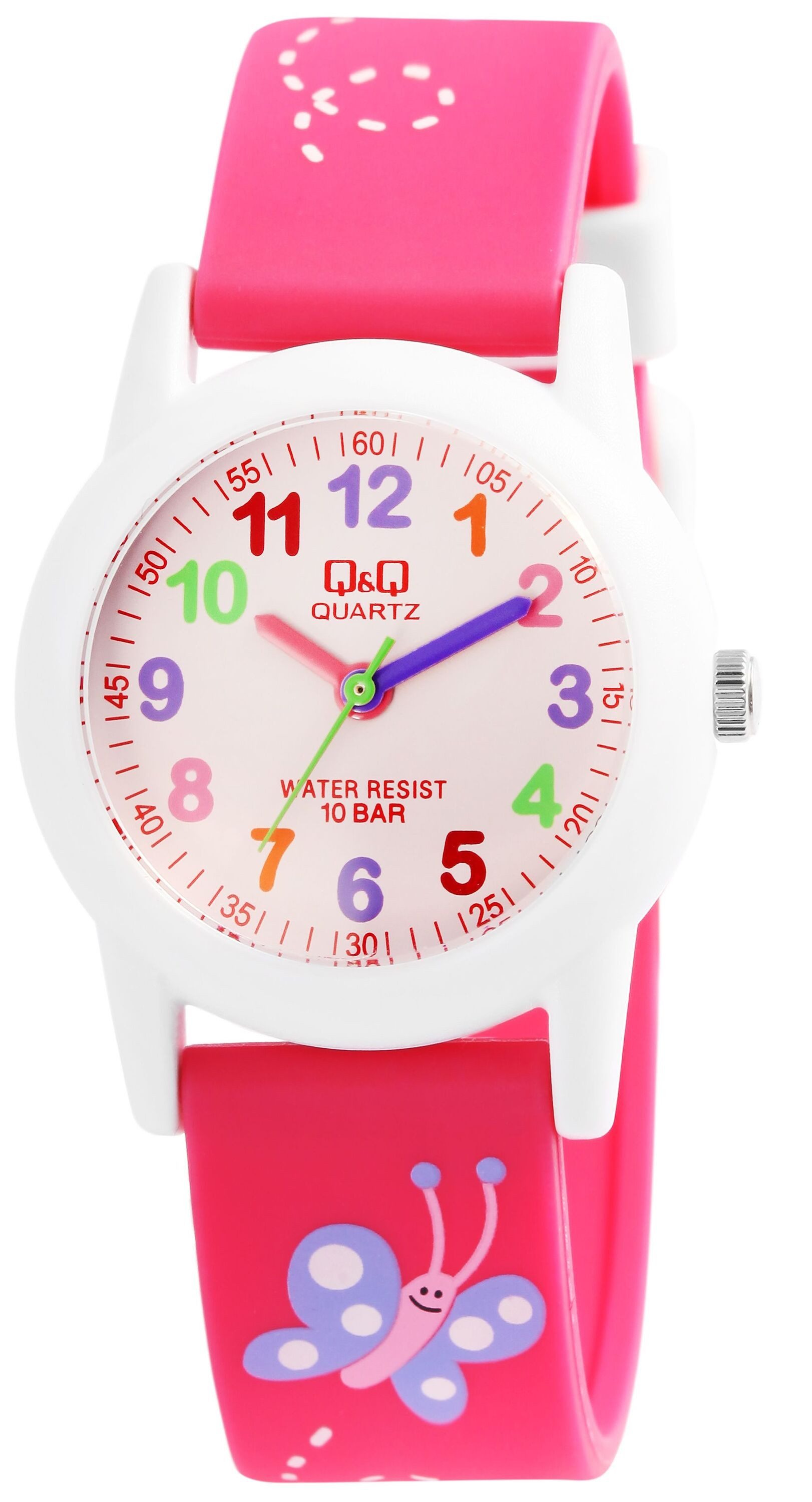 Q&Q Quarzuhr VR99J001Y Band aus Resin, Blumen, 10 Bar, Mädchen, Geschenk