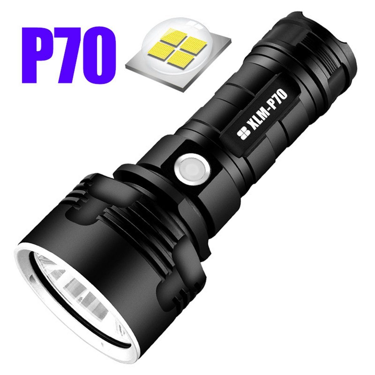 DOPWii Taschenlampe 55W LED Blendung Taschenlampe,Zoombar,2500mAh,IPX4,15.6*5.6cm