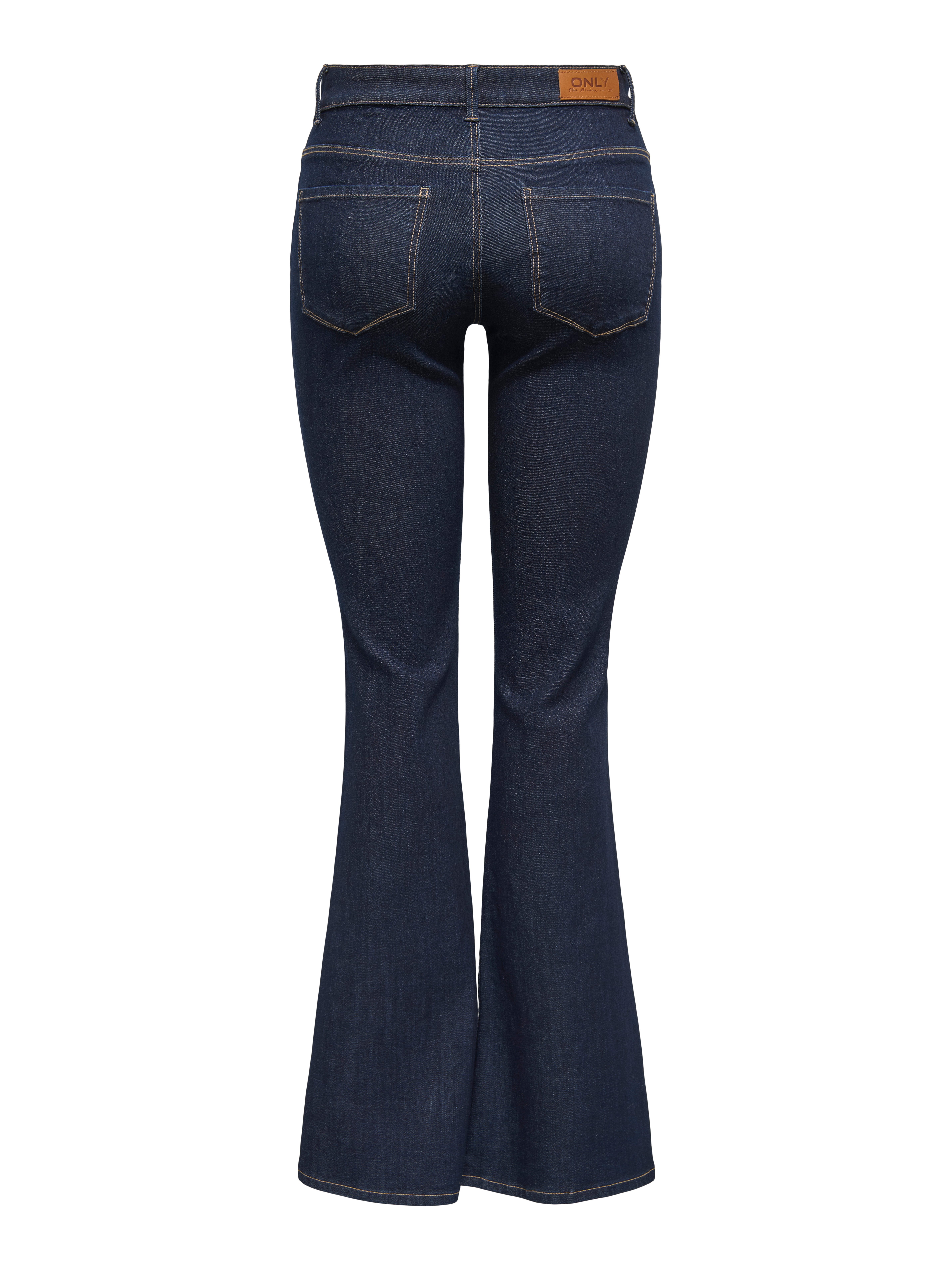 ONLY Bootcut-Jeans ONLLUSH MW RETRO FLARED DNM Materialmix, bootcut fit, Regular Waist,  Retro-Fit