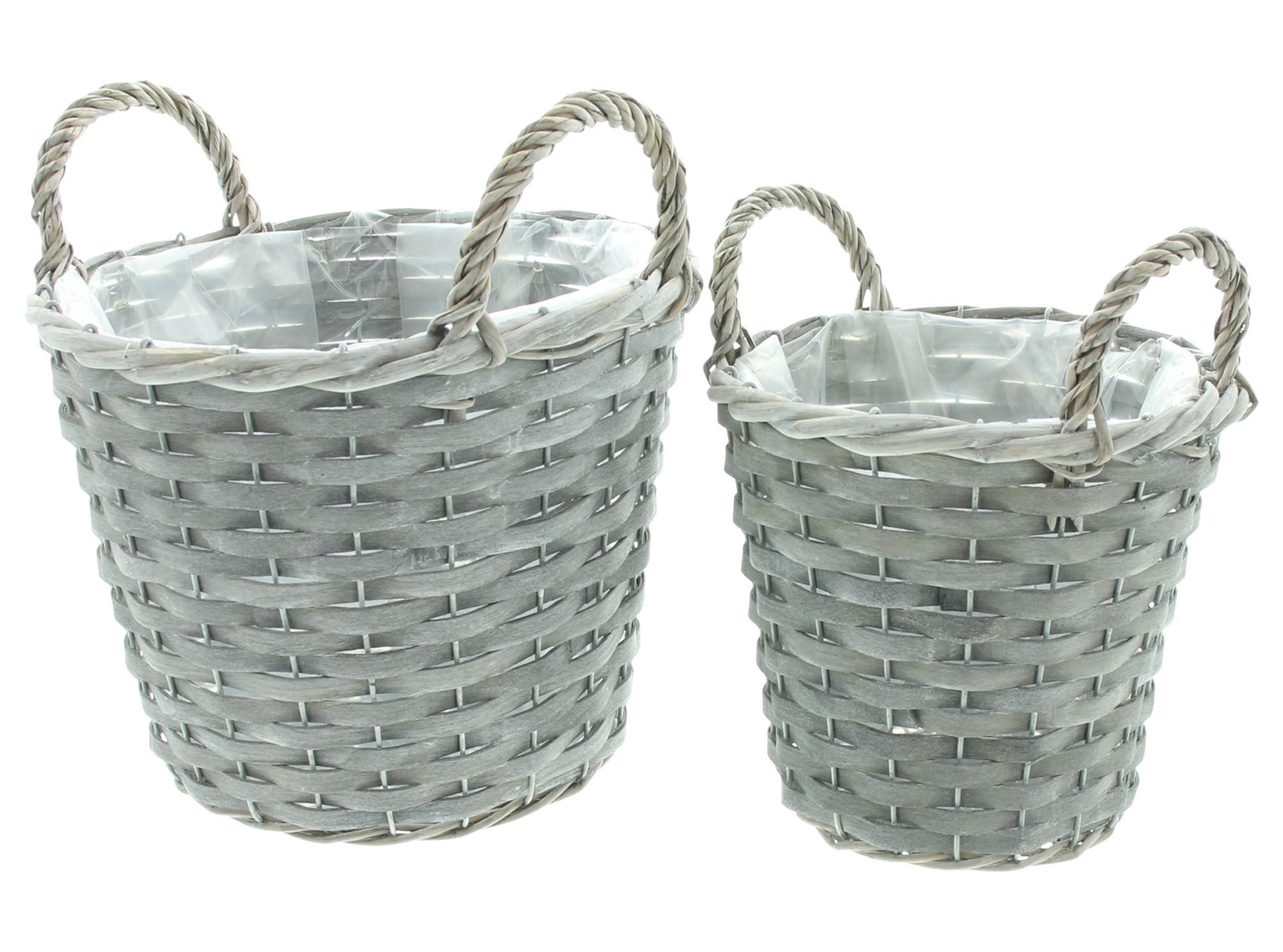 Blumentopf "Grey Wood" Pflanzkorb aus Holzspan, Pflanztopf, Pflanzkübel, Pflanzer