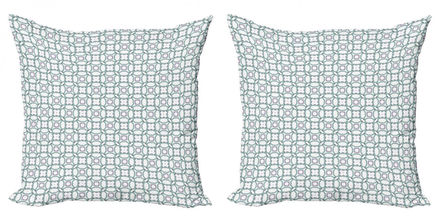 Quadrate Doppelseitiger und Modern grüne Accent Streifen Kissenbezüge Abakuhaus Abstrakt Stück), (2 Digitaldruck,