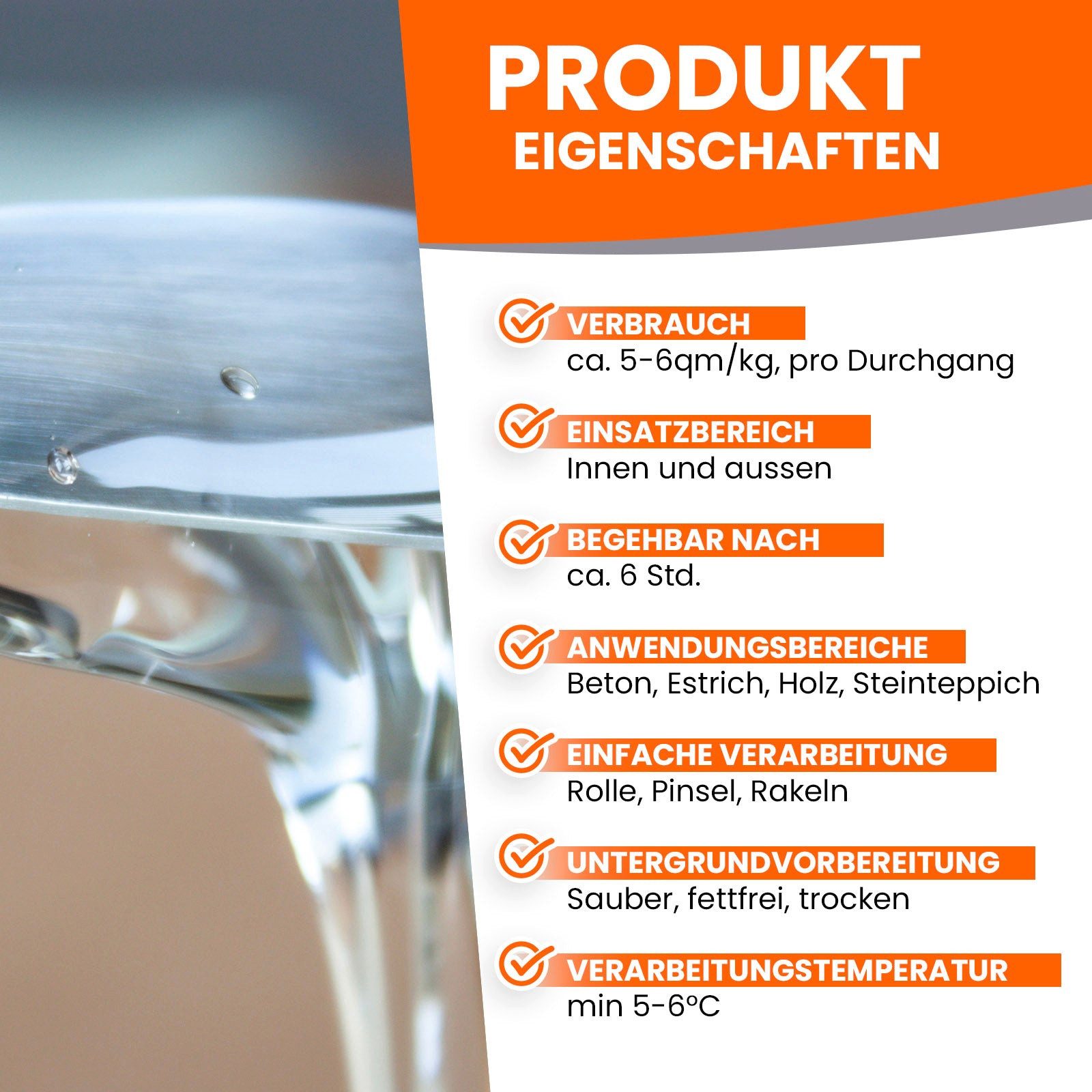 BEKATEQ Bodenversiegelung BK-669PU 1K PU Porenfüller, für Steinteppich außen, UV-fest, farblos, glänzend