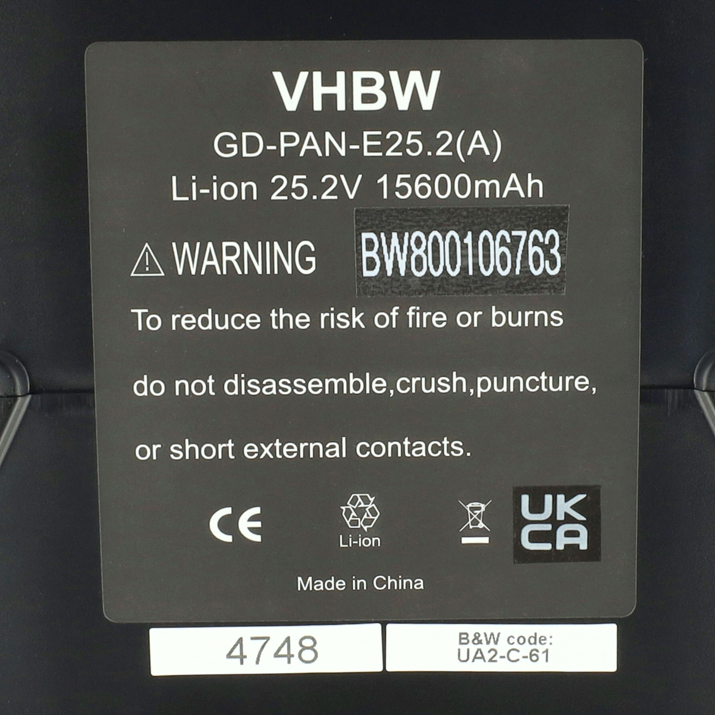 V) 15600 vhbw Akku Li-Ion mit Akku E2800, E-Bike Helkama TE2800, mAh TE2800 E2800A, (26 kompatibel Comfort,