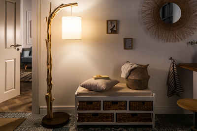 riess-ambiente Stehlampe »WILD NATURE 161cm beige / natur«, ohne Leuchtmittel, Massivholz · Maritim · mit Lampenschirm · Wohnzimmer · Handarbeit