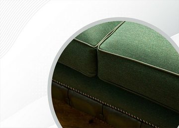 JVmoebel Chesterfield-Sofa Luxus Chesterfield 3Sitzer Leder Grün Modern Design Neu, Made in Europe