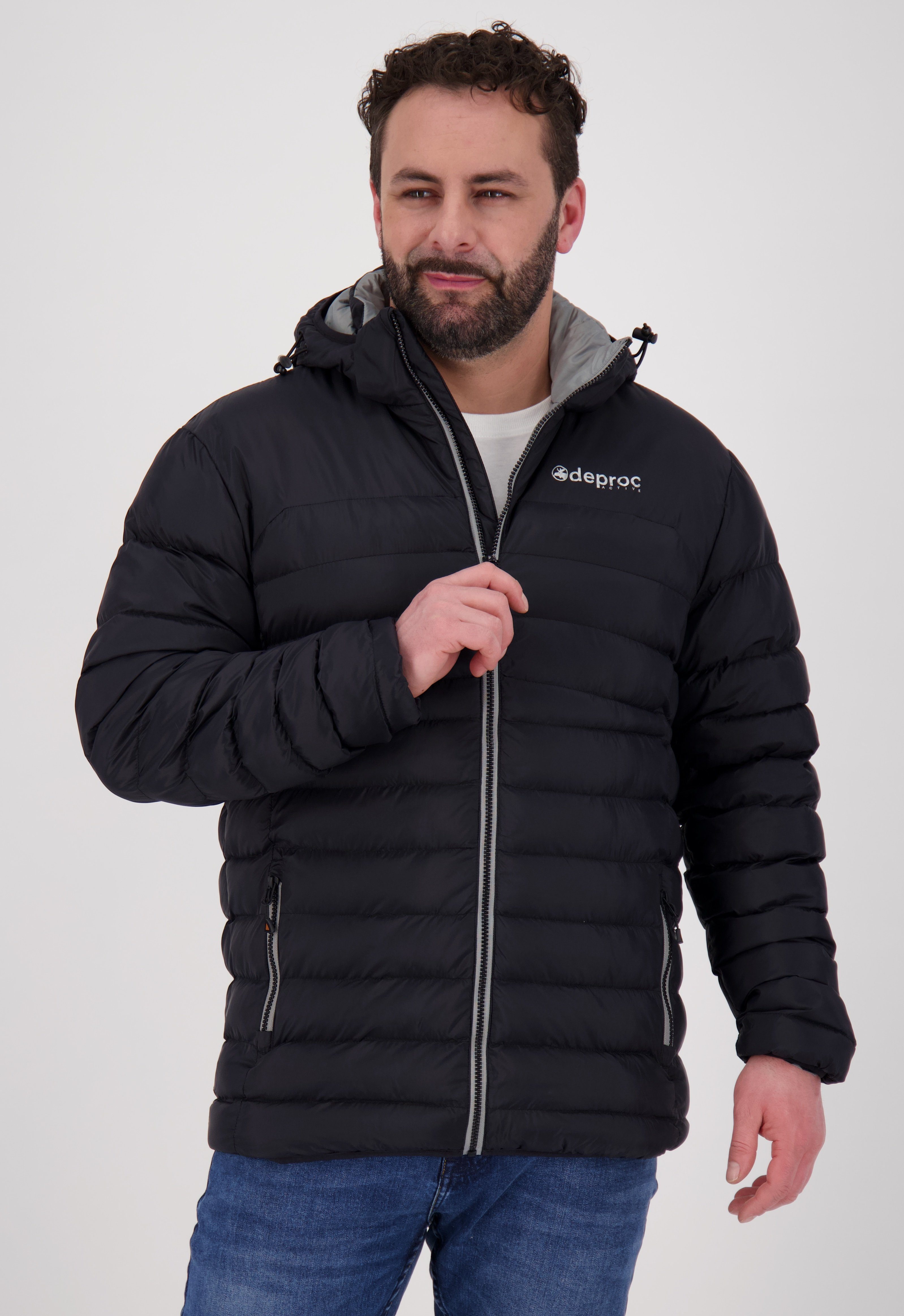 DEPROC Active Steppjacke GILMOUR NEW in erhältlich MEN Outdoorjacke Übergangsjacke, auch mit Großen Kapuze, abnehmbarer CS Größen