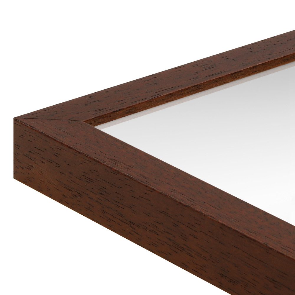 WANDStyle Wandspiegel H960, Großer Spiegel Nussbaum 43x53, Wandspiegel groß, Ganzkörperspiegel