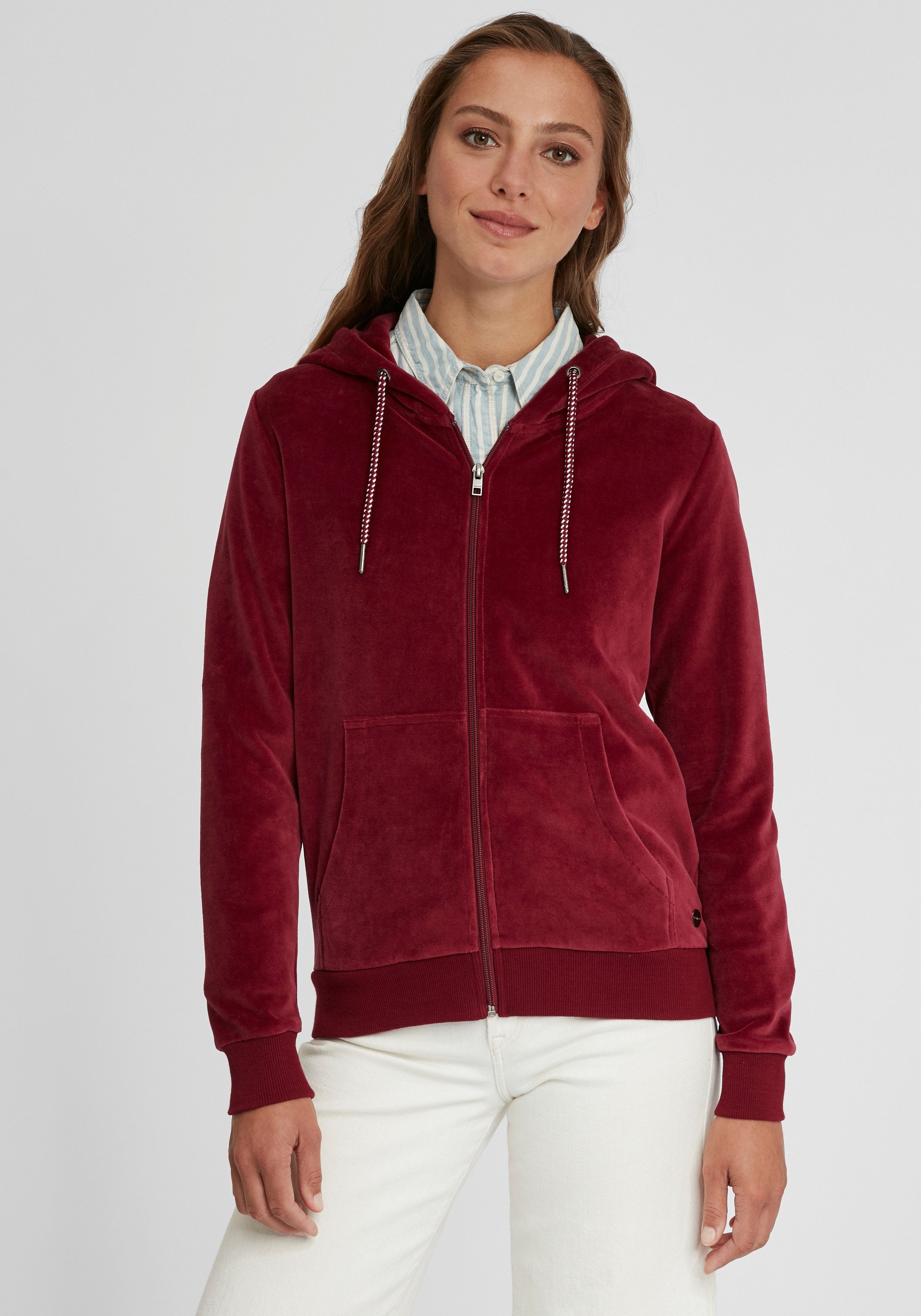 OXMO Kapuzensweatjacke OXNicky Kapuzenpullover aus Nicki-Stiff günstig online kaufen