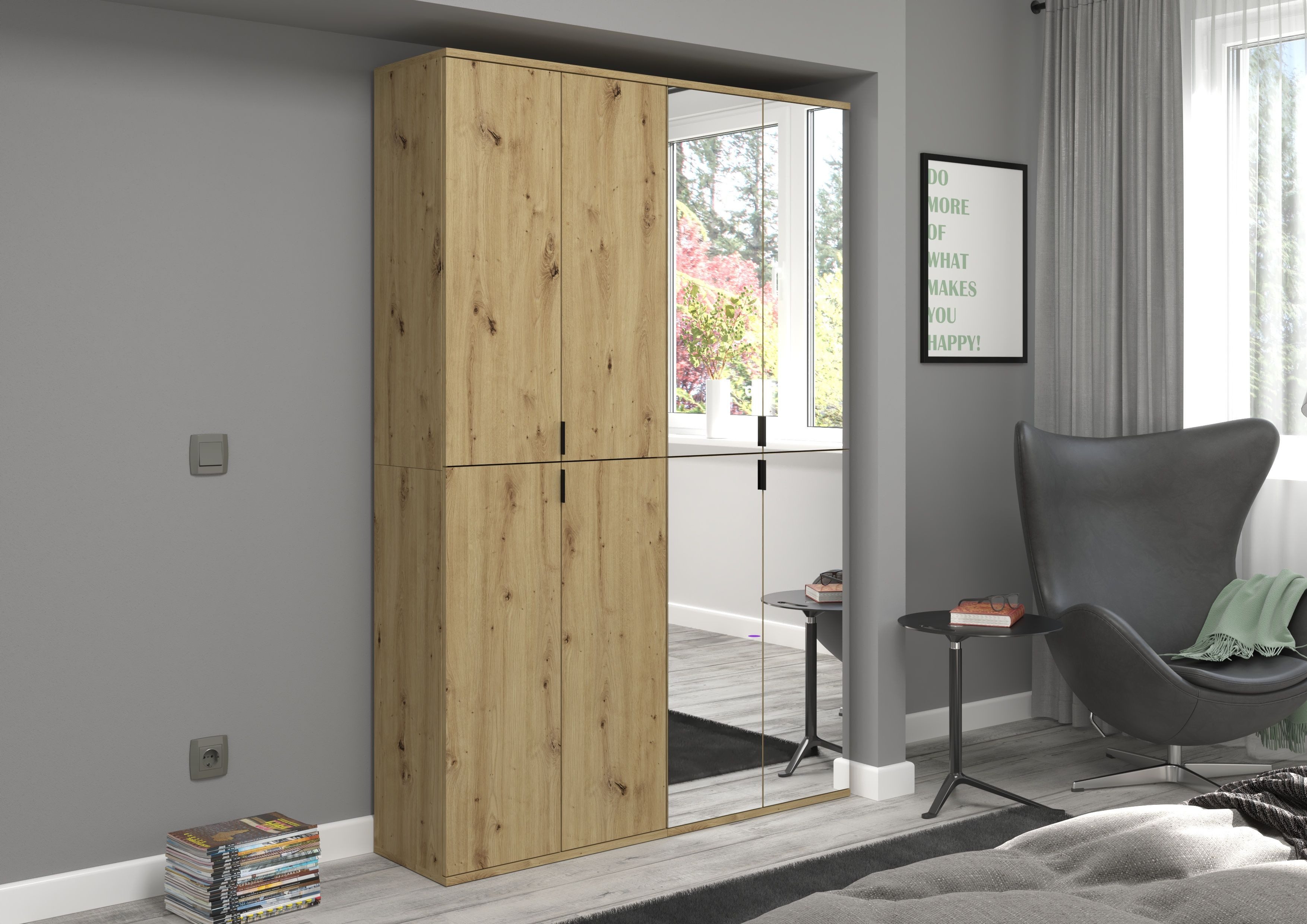 INOSIGN Schuhschrank Trondheim, Höhe 193 cm, 4 Spiegeltüren, 9 Fächer, 7 Ei günstig online kaufen