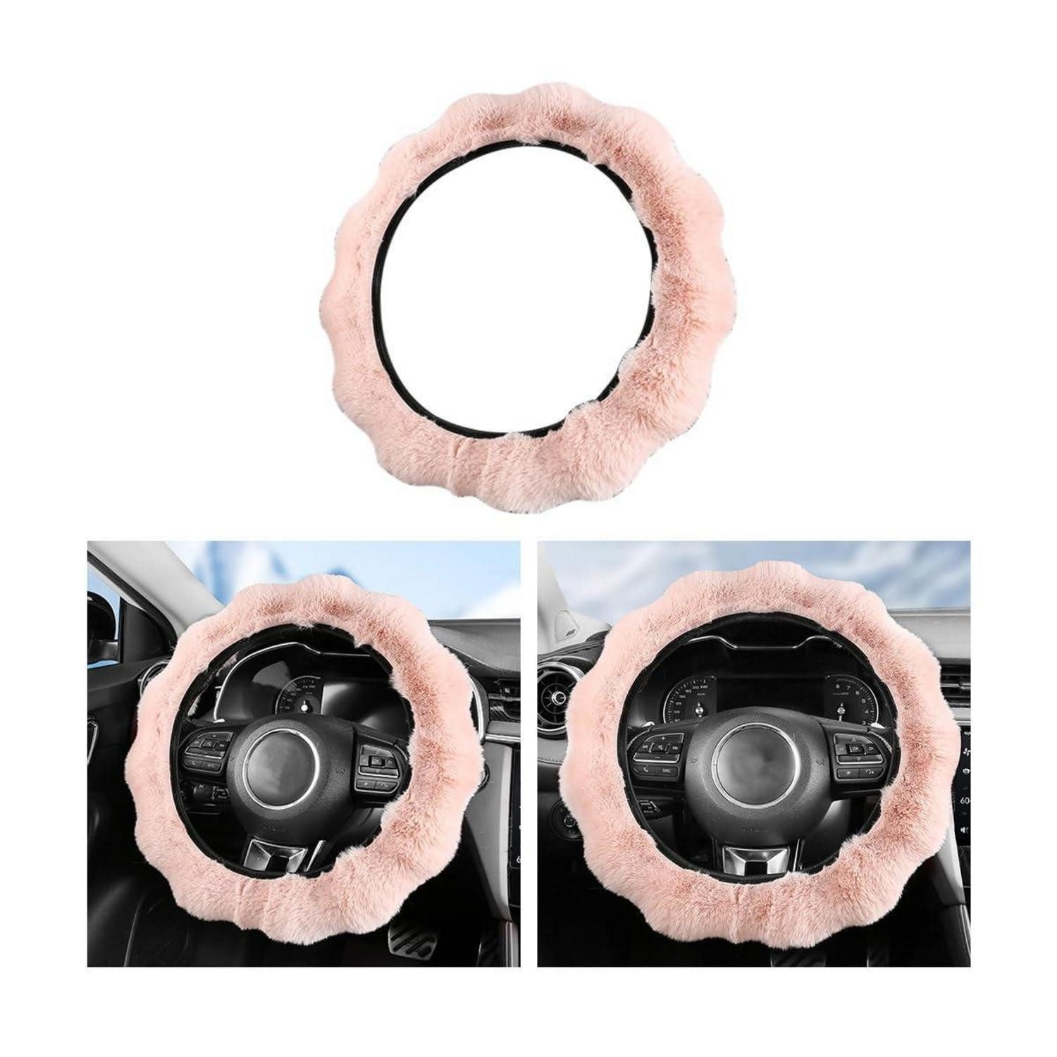 LuxusKollektion Lenkradbezug Lenkradbezug Plüsch Anti Rutsch Universal Winter Hellrosa