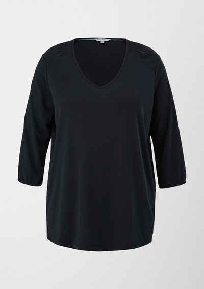TRIANGLE 3/4-Arm-Shirt »Shirt aus Viskosestretch« (1-tlg) Teilungsnähte, Smok-Detail