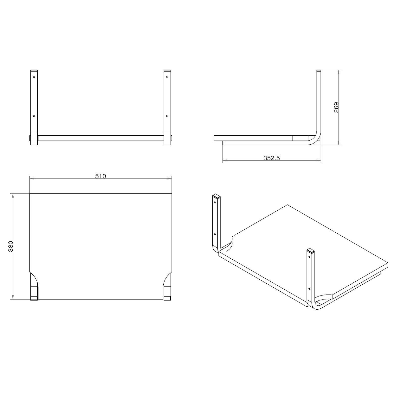 Grill, 380 für Gerätehalter Kleingerätehalter Mikrowellenregal x Backofen, 510 SO-TECH® Mikrowellenhalter Ofen, Mikrowelle, Möbelbeschlag mm