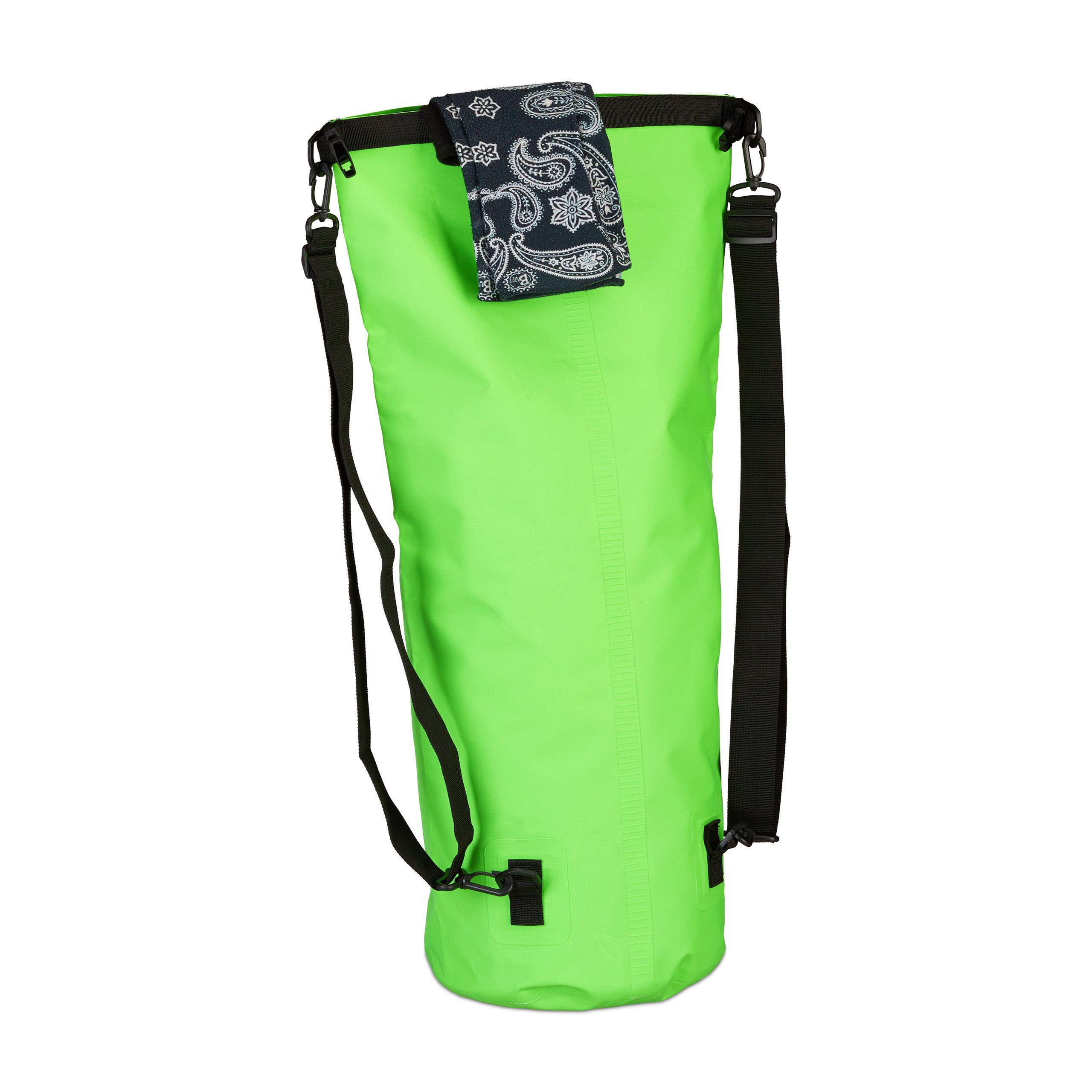 relaxdays Drybag Ocean Pack 30L wasserdicht, grün