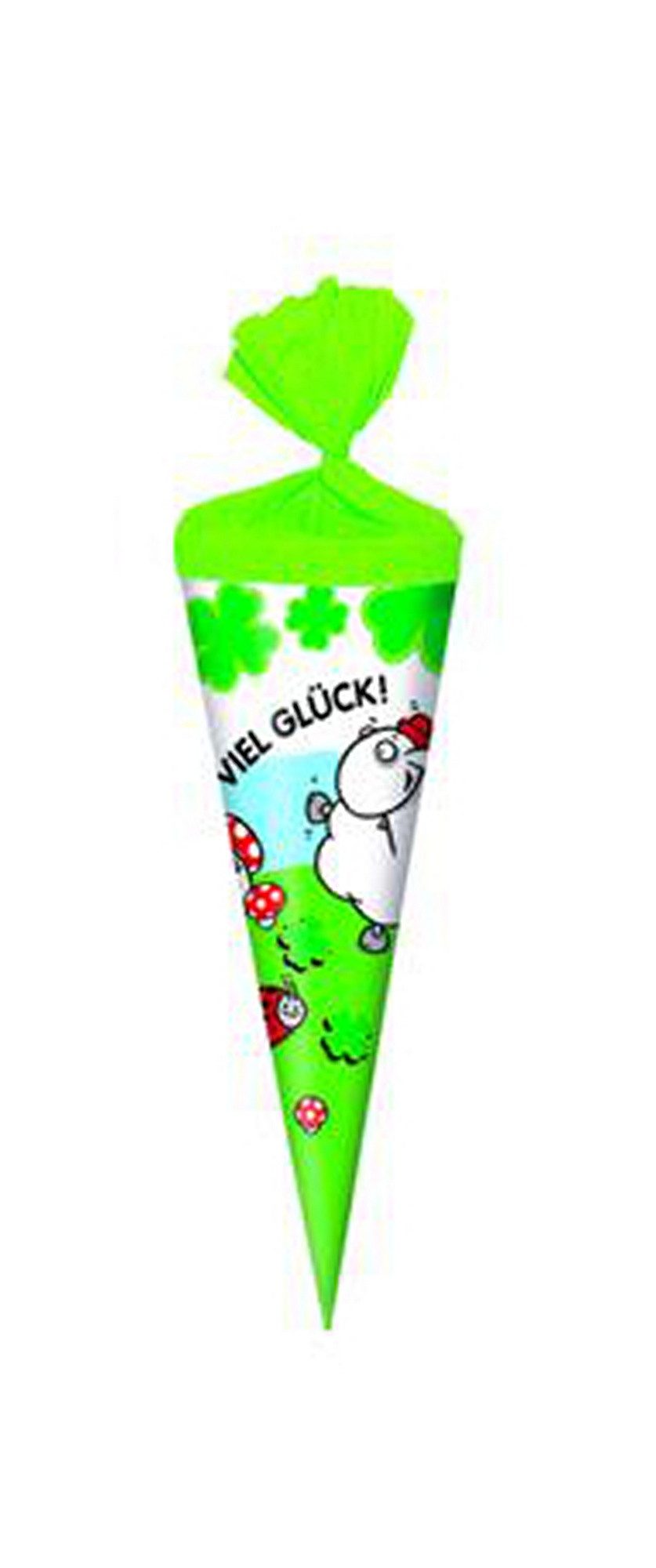 Verpackungsmittel GmbH Markneukirchen Schultüte Ganzjahres Schultüte / Geschenktüte / Länge: 22cm / rund / "Viel Glück